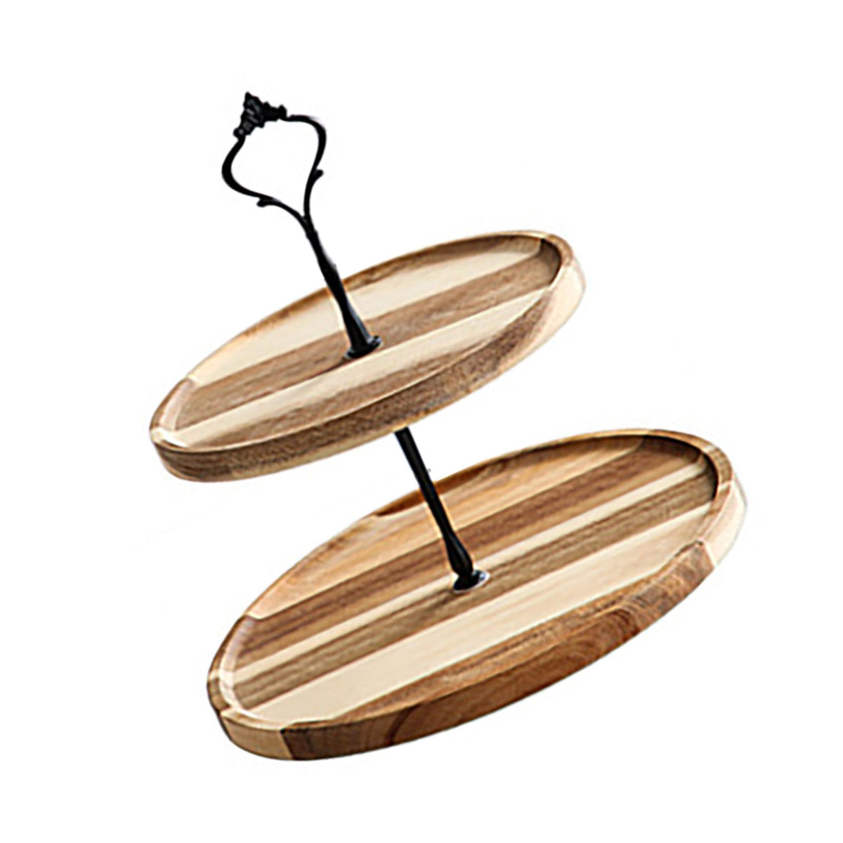 Wood Dessert Stand Rack Environmental Simple Vintage Wooden, Black
