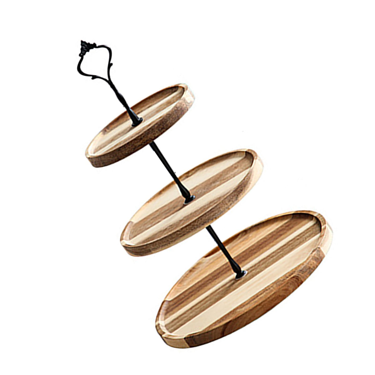Wood Dessert Stand Rack Environmental Simple Vintage Wooden, Black