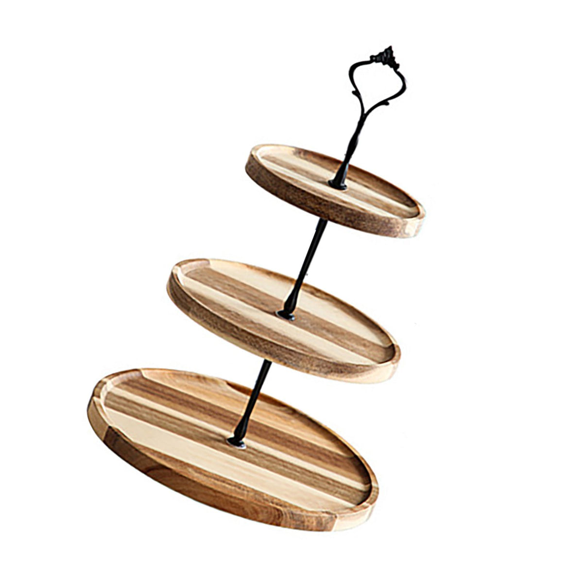 Wood Dessert Stand Rack Environmental Simple Vintage Wooden, Black