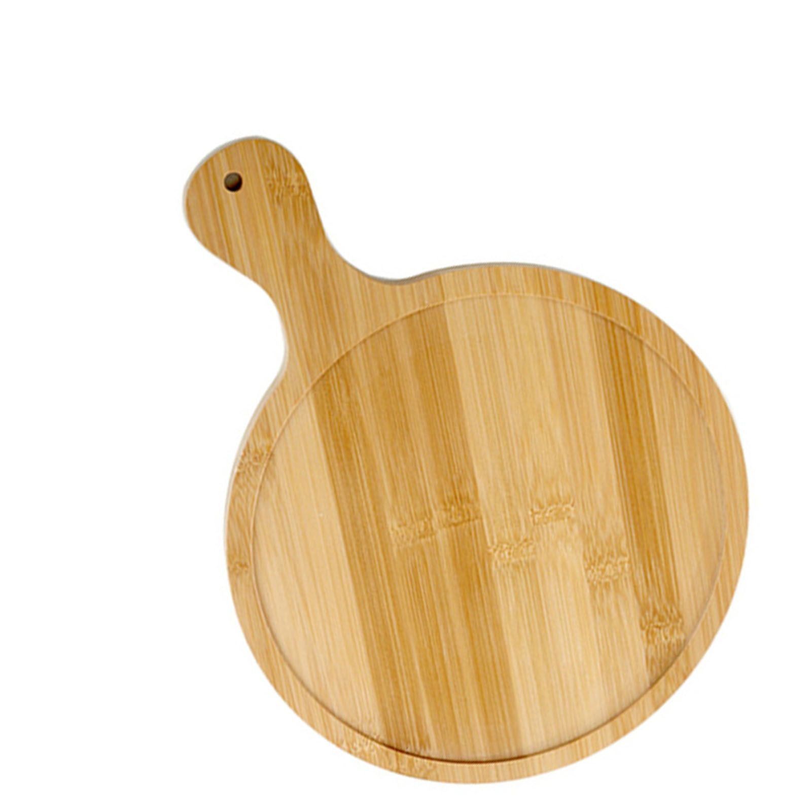 Bamboo Wood Pizza Tray Clear Texture Comfortable Hand Feeling Round Wooden Pizza Serving Plate 6in for 5in Pizzas