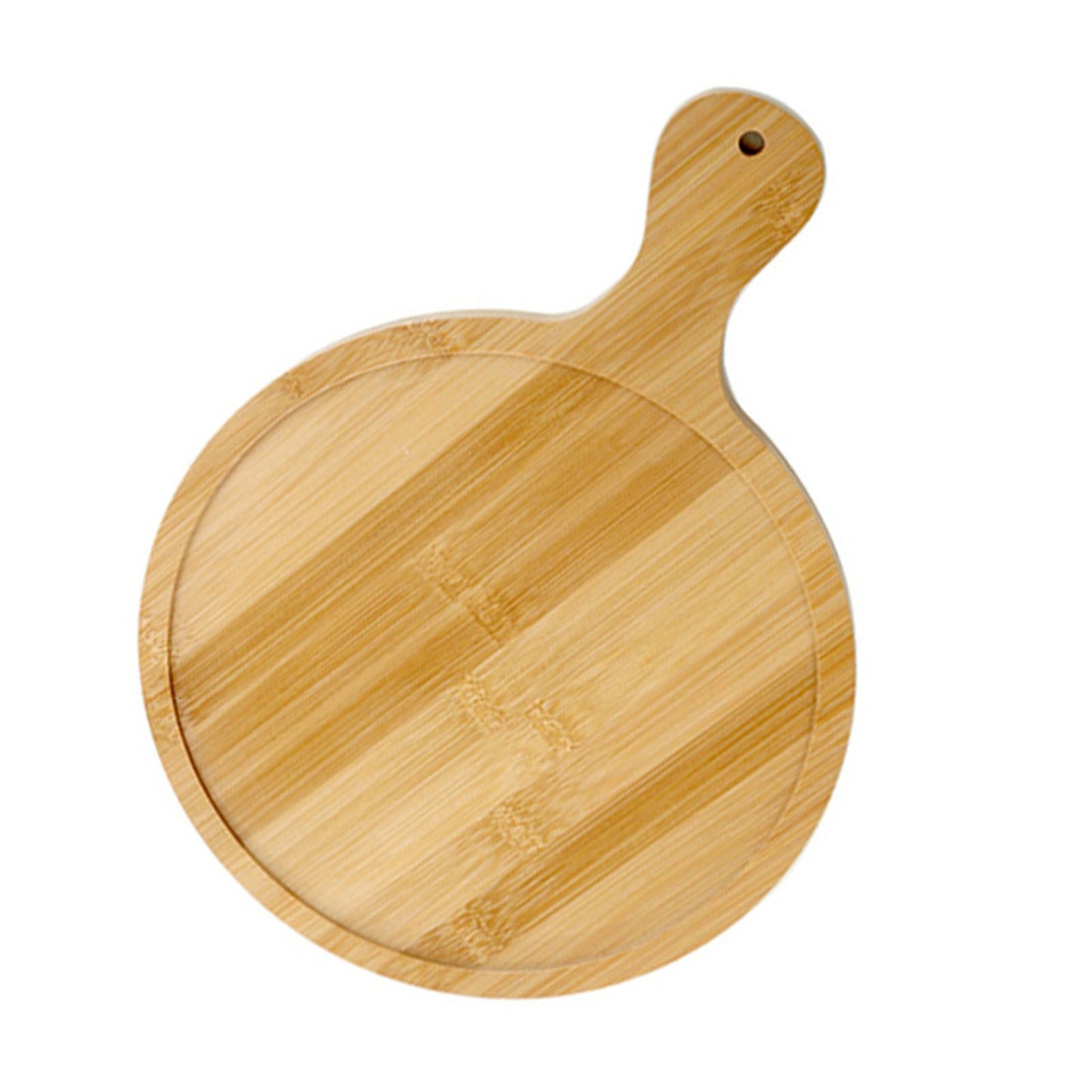Bamboo Wood Pizza Tray Clear Texture Comfortable Hand Feeling Round Wooden Pizza Serving Plate 6in for 5in Pizzas