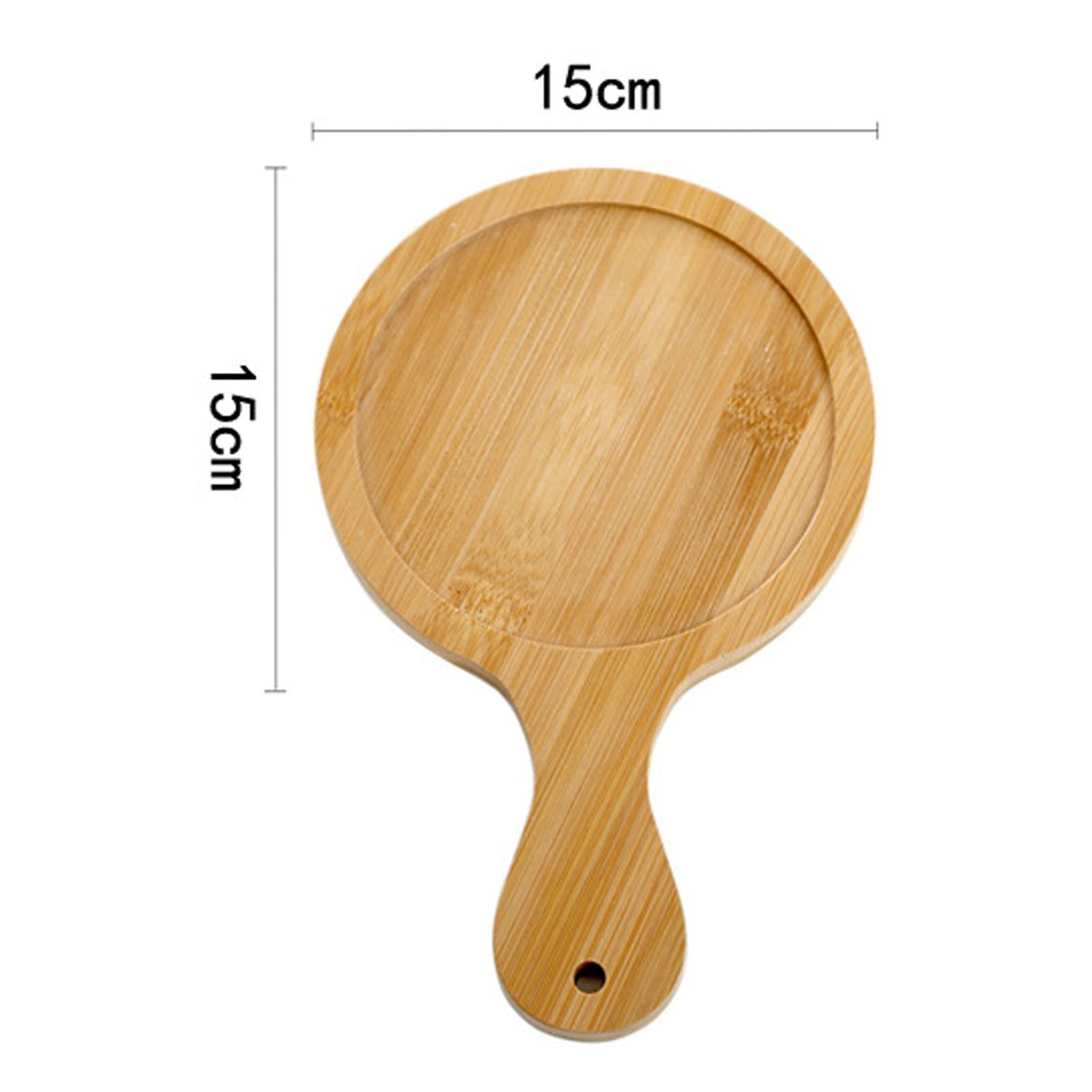 Bamboo Wood Pizza Tray Clear Texture Comfortable Hand Feeling Round Wooden Pizza Serving Plate 6in for 5in Pizzas