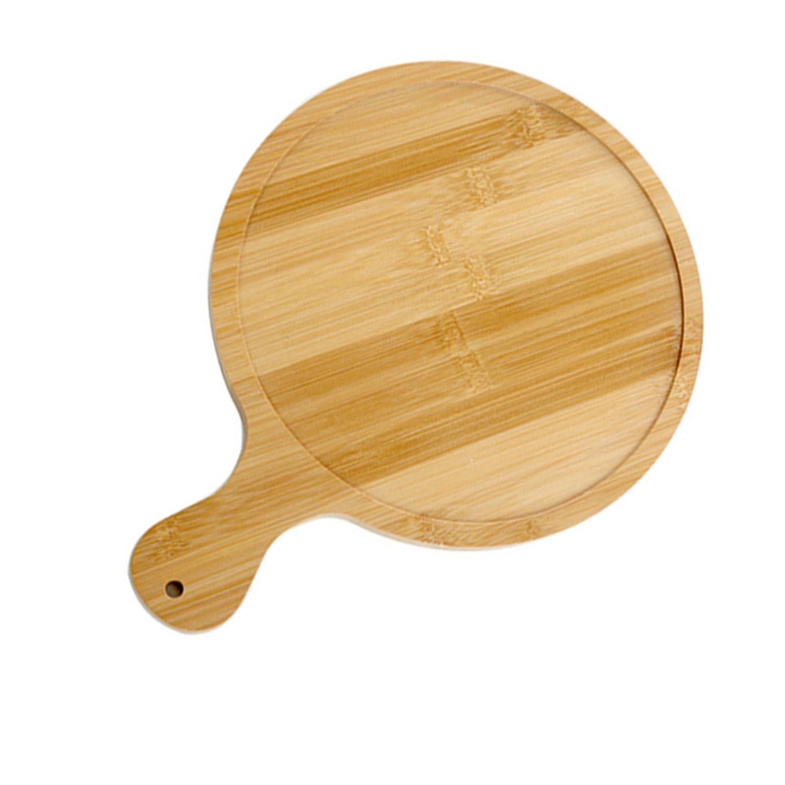 Bamboo Wood Pizza Tray Clear Texture Comfortable Hand Feeling Round Wooden Pizza Serving Plate 8in for 7in Pizzas