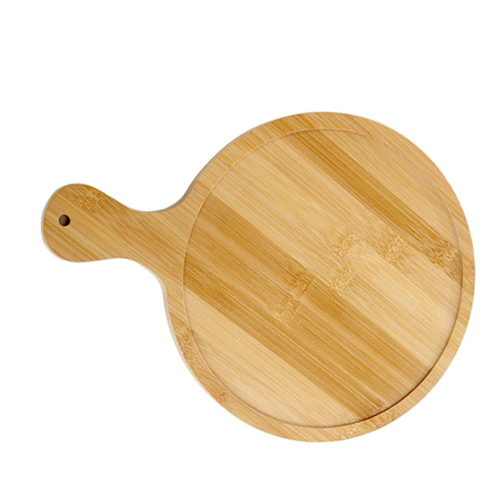 Bamboo Wood Pizza Tray Clear Texture Comfortable Hand Feeling Round Wooden Pizza Serving Plate 8in for 7in Pizzas