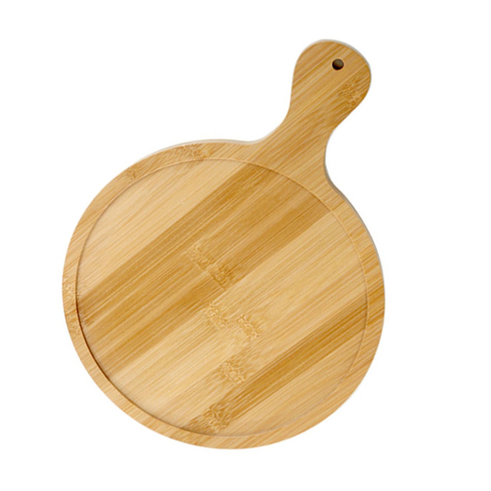 Bamboo Wood Pizza Tray Clear Texture Comfortable Hand Feeling Round Wooden Pizza Serving Plate 8in for 7in Pizzas