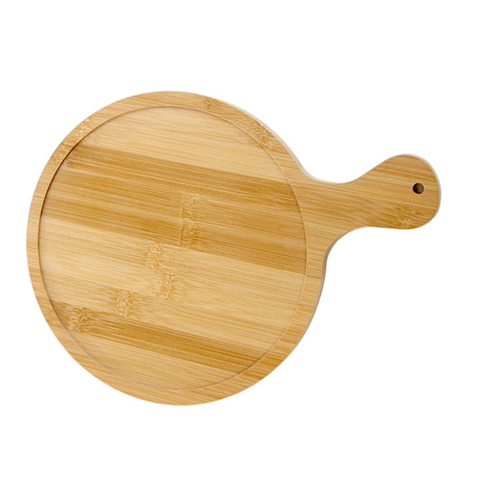Bamboo Wood Pizza Tray Clear Texture Comfortable Hand Feeling Round Wooden Pizza Serving Plate 8in for 7in Pizzas
