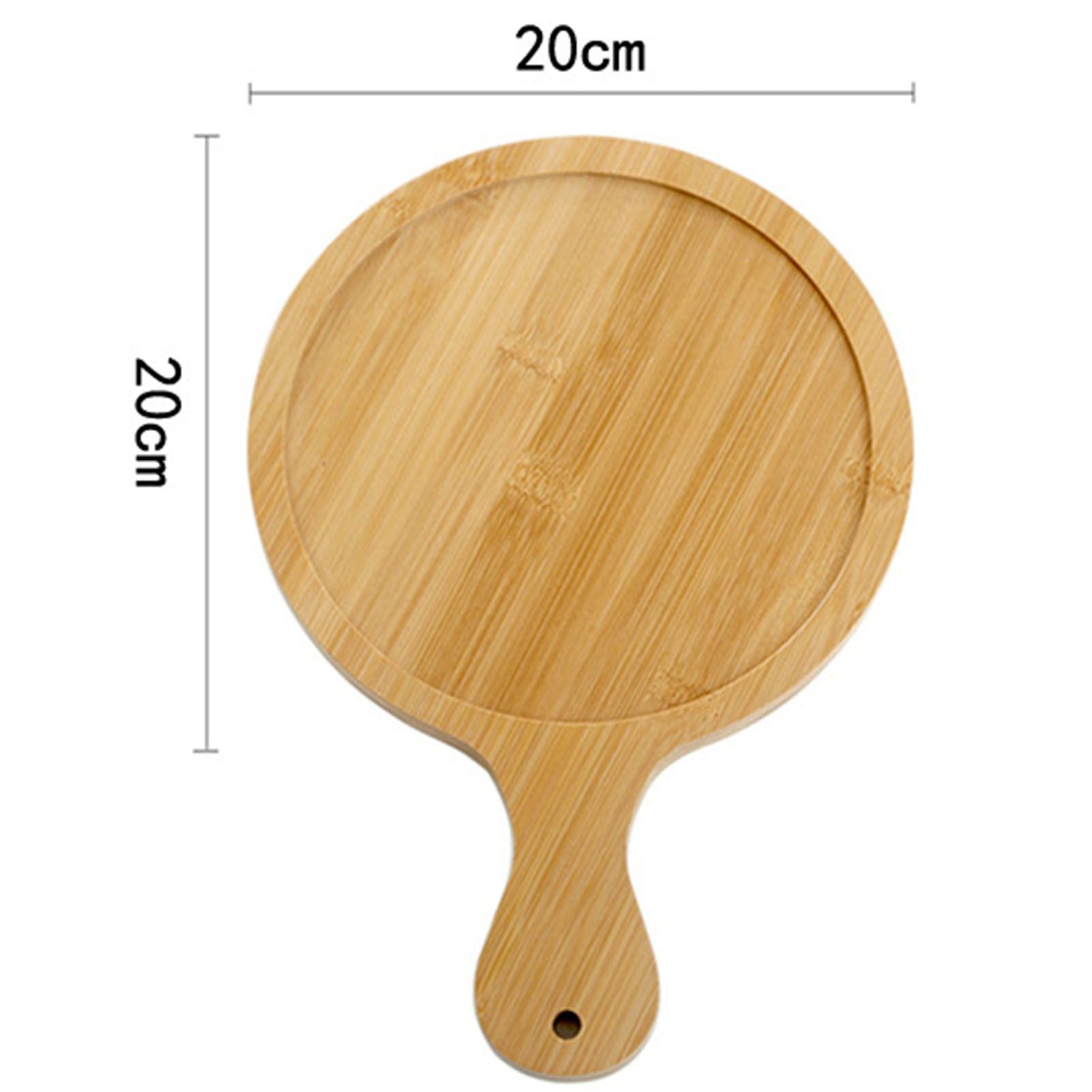Bamboo Wood Pizza Tray Clear Texture Comfortable Hand Feeling Round Wooden Pizza Serving Plate 8in for 7in Pizzas