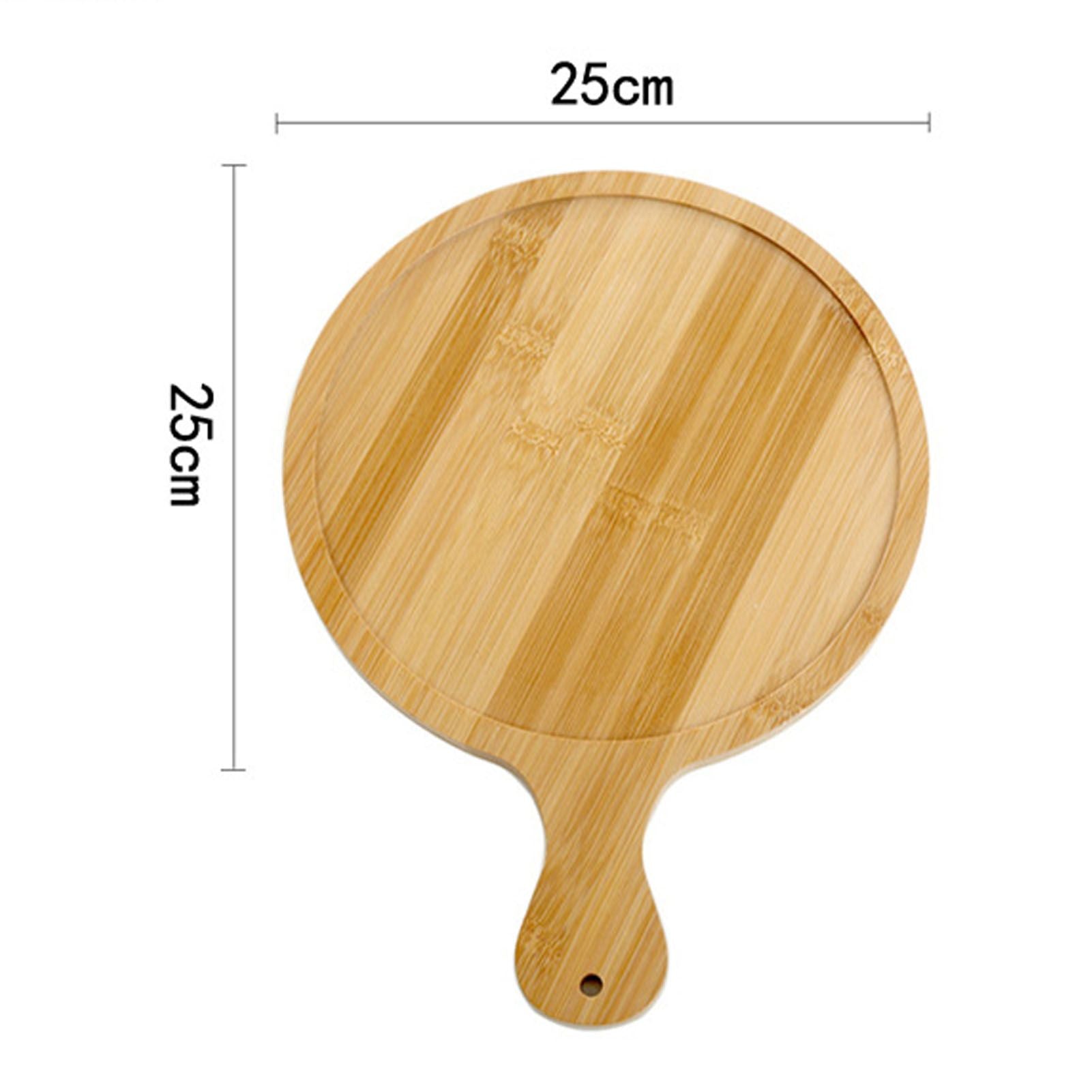 Bamboo Wood Pizza Tray Clear Texture Comfortable Hand Feeling Round Wooden Pizza Serving Plate 10in for 9in Pizzas
