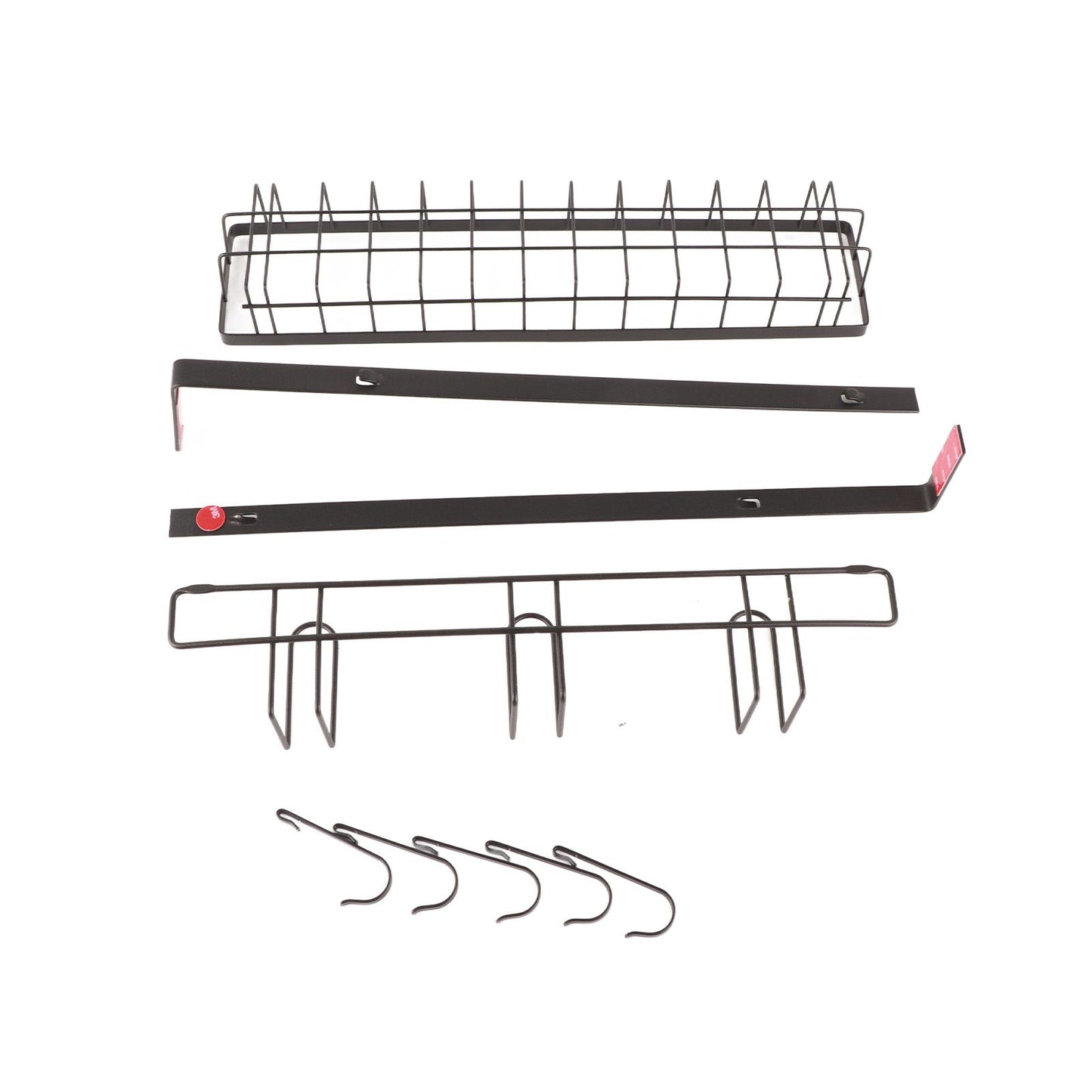 Refrigerator Hanging Shelf Nail Free with Hooks Black Refrigerator Spice Rack for Home Kitchen Double Layer