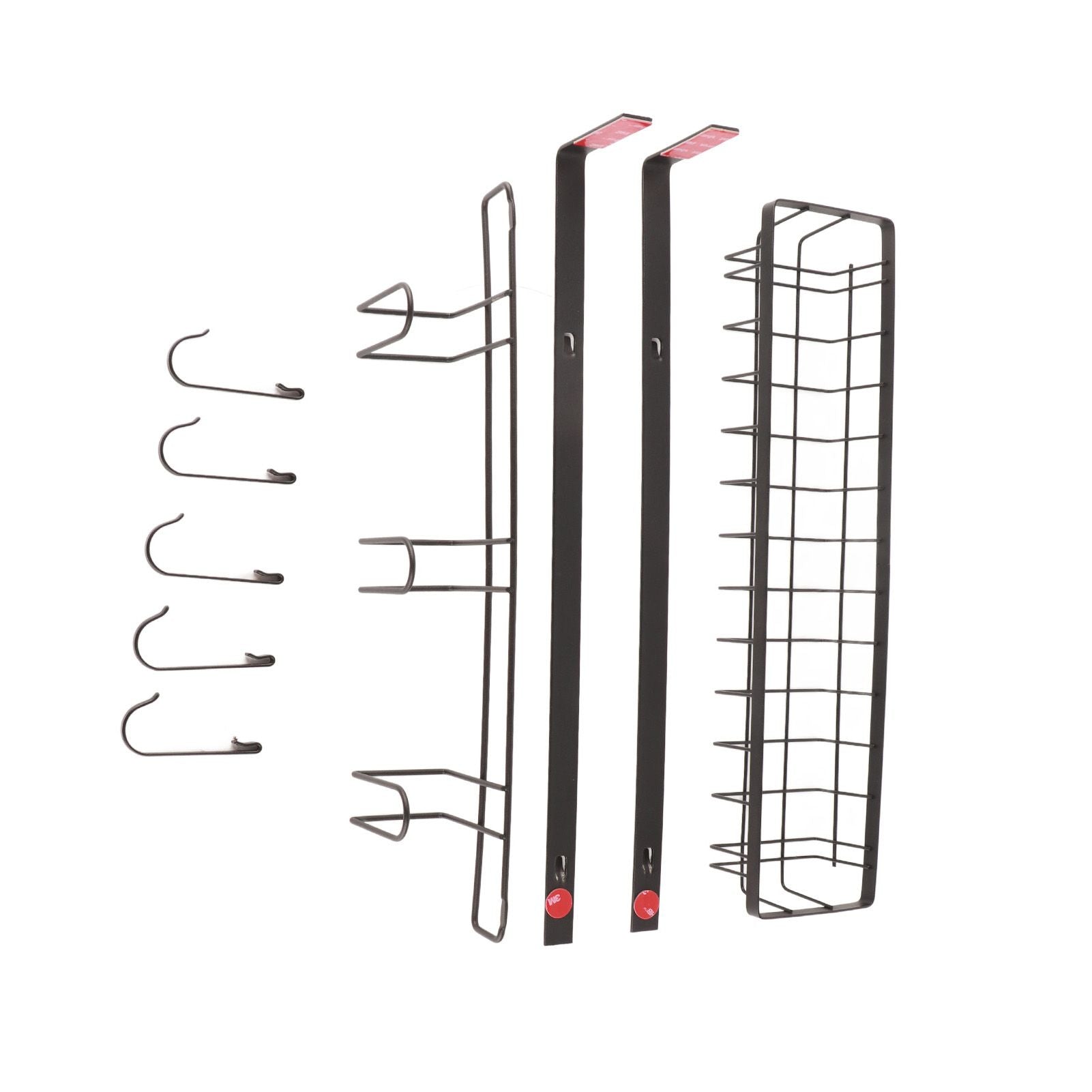 Refrigerator Hanging Shelf Nail Free with Hooks Black Refrigerator Spice Rack for Home Kitchen Double Layer