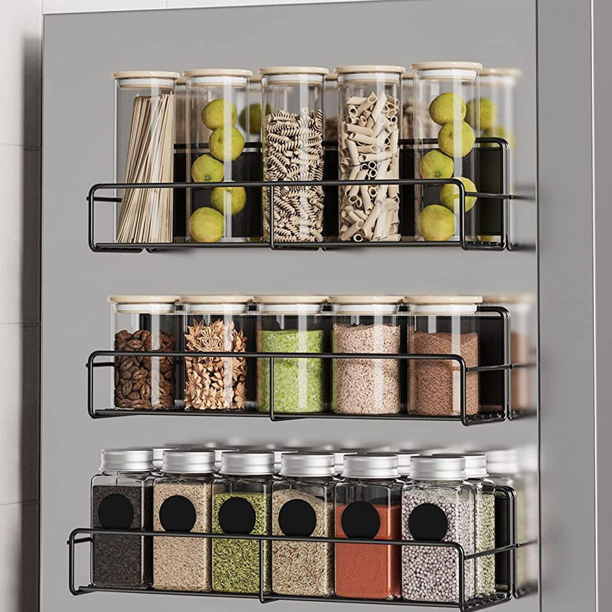 Wall Mounted Magnetic Shelf Refrigerator Punch Free Seasoning