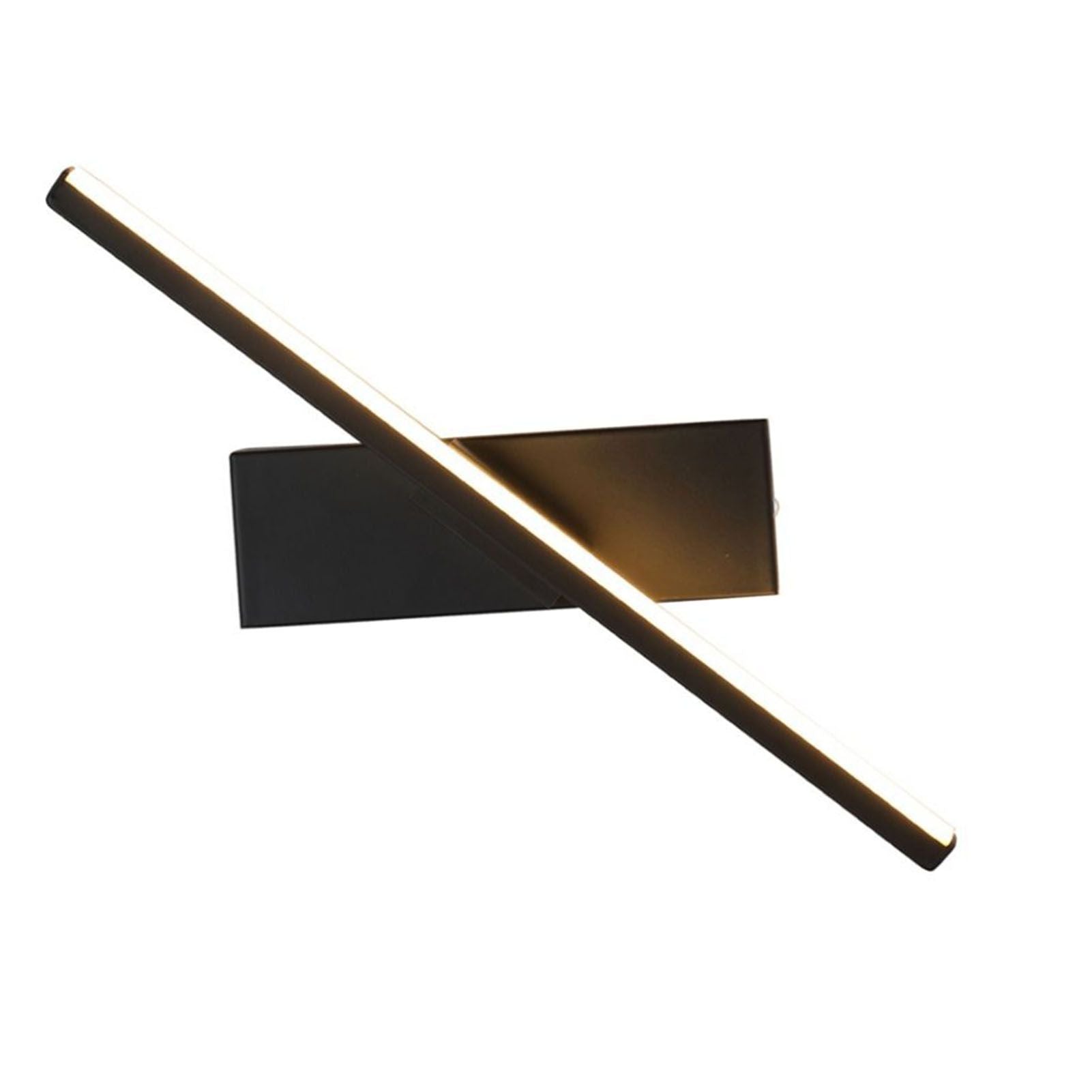 Bedroom Rotating Wall Lamp Iron Shell High Temperature Baking Surface Anti Corrosion Bedside Lamp for Home Warm Light Black