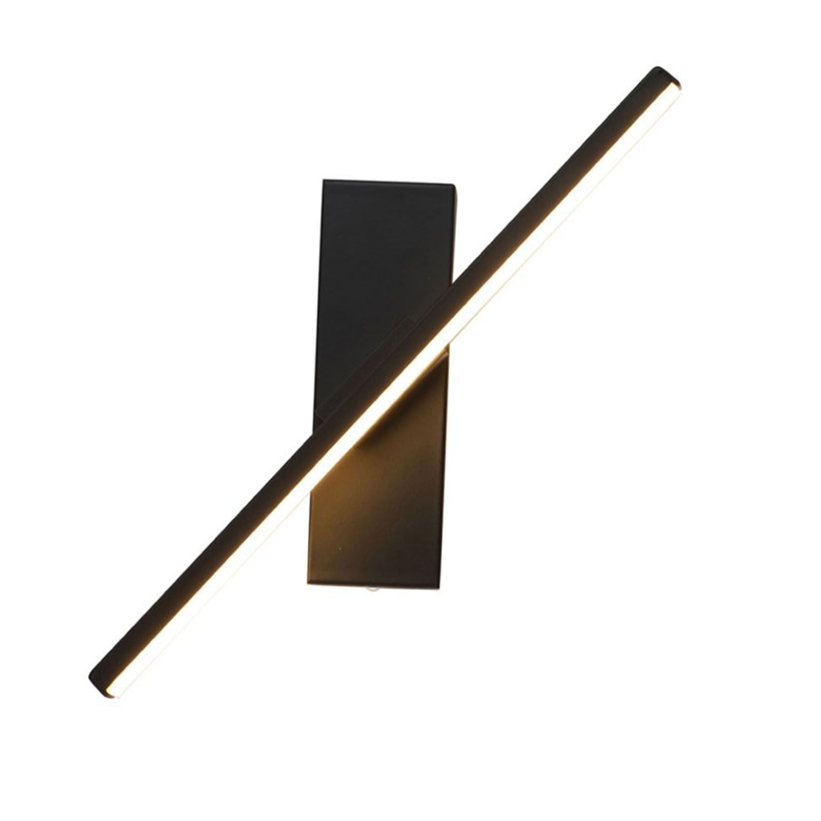 Bedroom Rotating Wall Lamp Iron Shell High Temperature Baking Surface Anti Corrosion Bedside Lamp for Home Warm Light Black