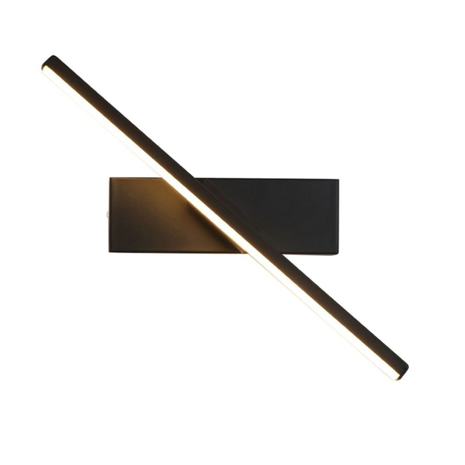 Bedroom Rotating Wall Lamp Iron Shell High Temperature Baking Surface Anti Corrosion Bedside Lamp for Home Warm Light Black