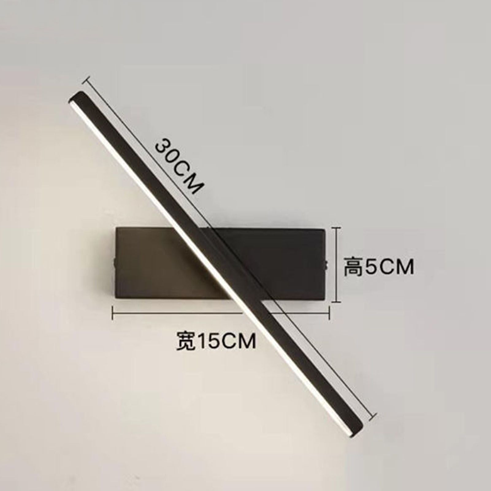 Bedroom Rotating Wall Lamp Iron Shell High Temperature Baking Surface Anti Corrosion Bedside Lamp for Home Warm Light Black