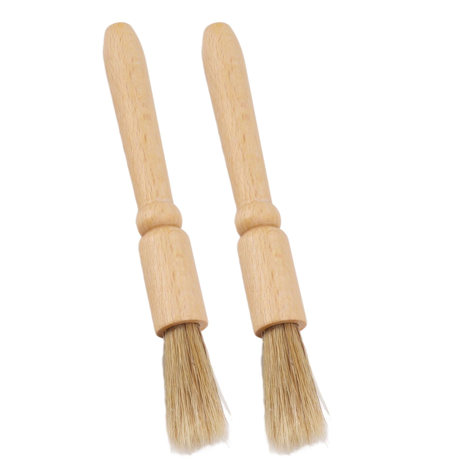 2 Pcs Coffee Grinder Cleaning Brush Wooden Tabletop Brush Cleaner for Bean Grain Coffee Tool