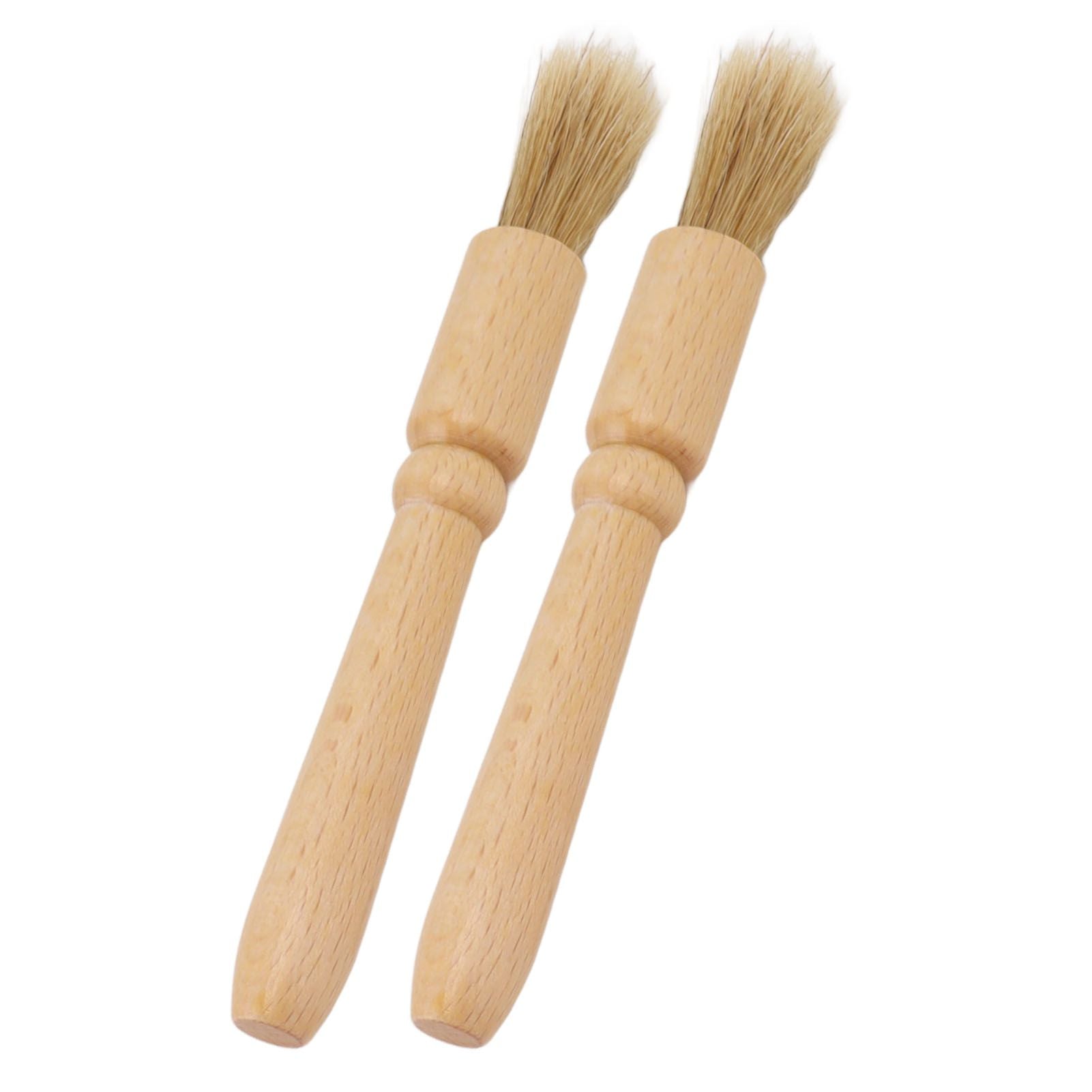 2 Pcs Coffee Grinder Cleaning Brush Wooden Tabletop Brush Cleaner for Bean Grain Coffee Tool