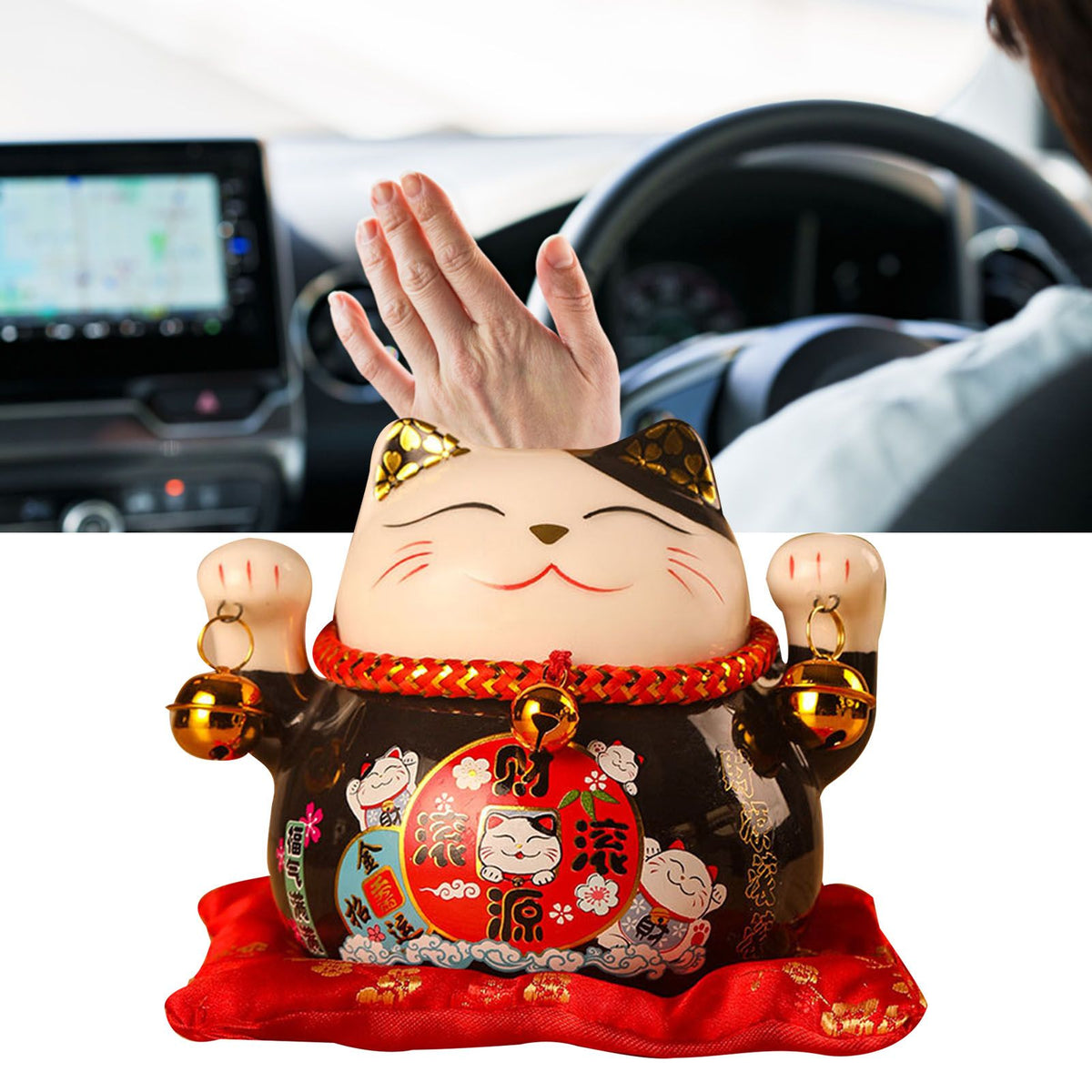 Lucky Cat Coin Bank 4.5in Exquisite Cute Bring Luck Good, Black