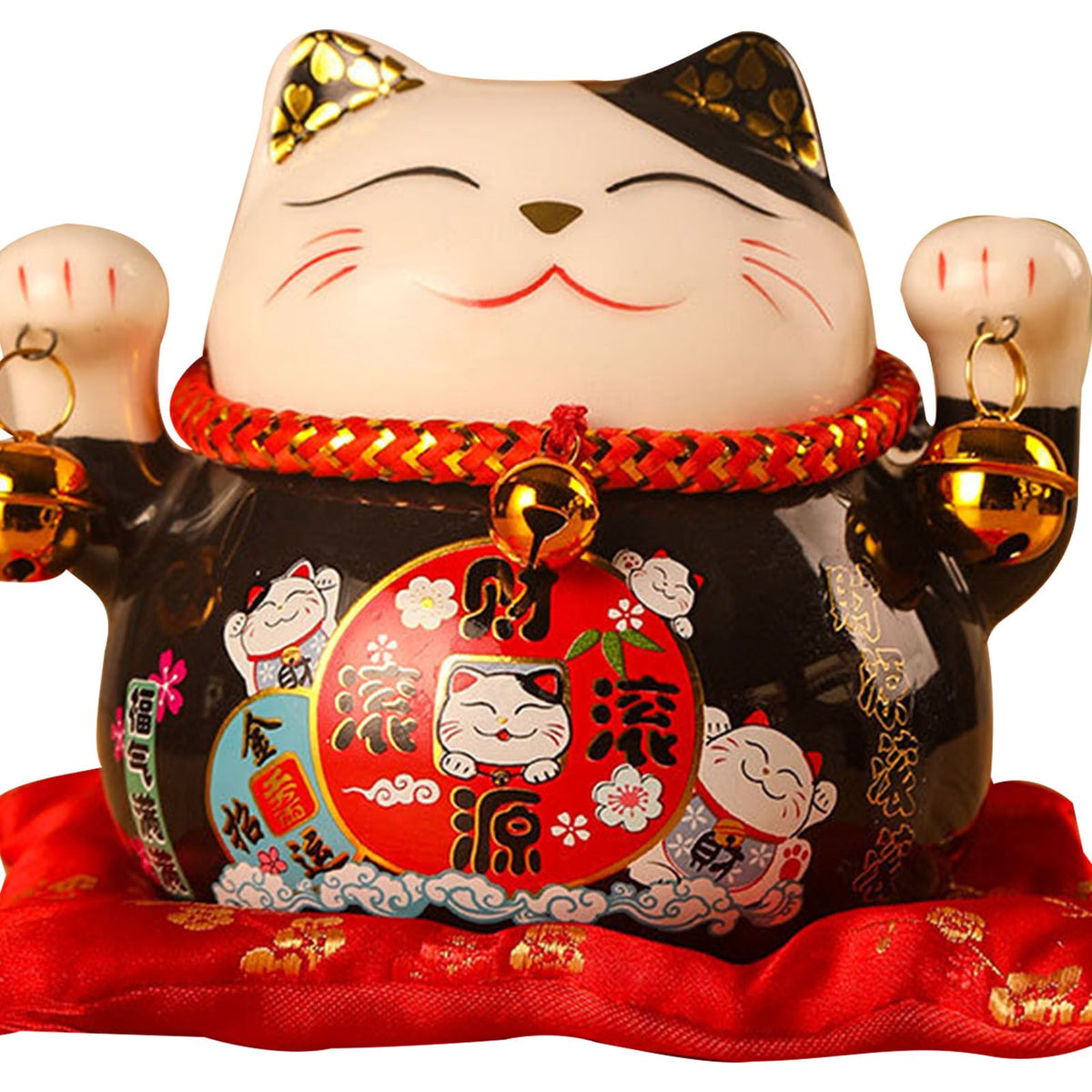 Lucky Cat Coin Bank 4.5in Exquisite Cute Bring Luck Good, Black