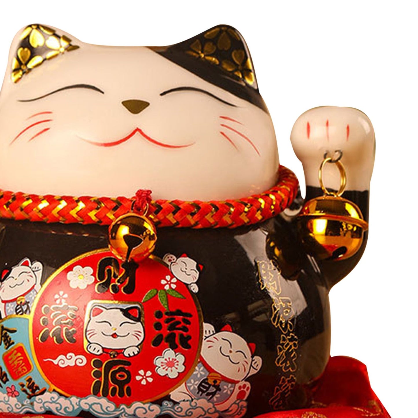 Lucky Cat Coin Bank 4.5in Exquisite Cute Bring Luck Good Wish Ceramic Fortune Cat Saving Pot Desk Decoration Black