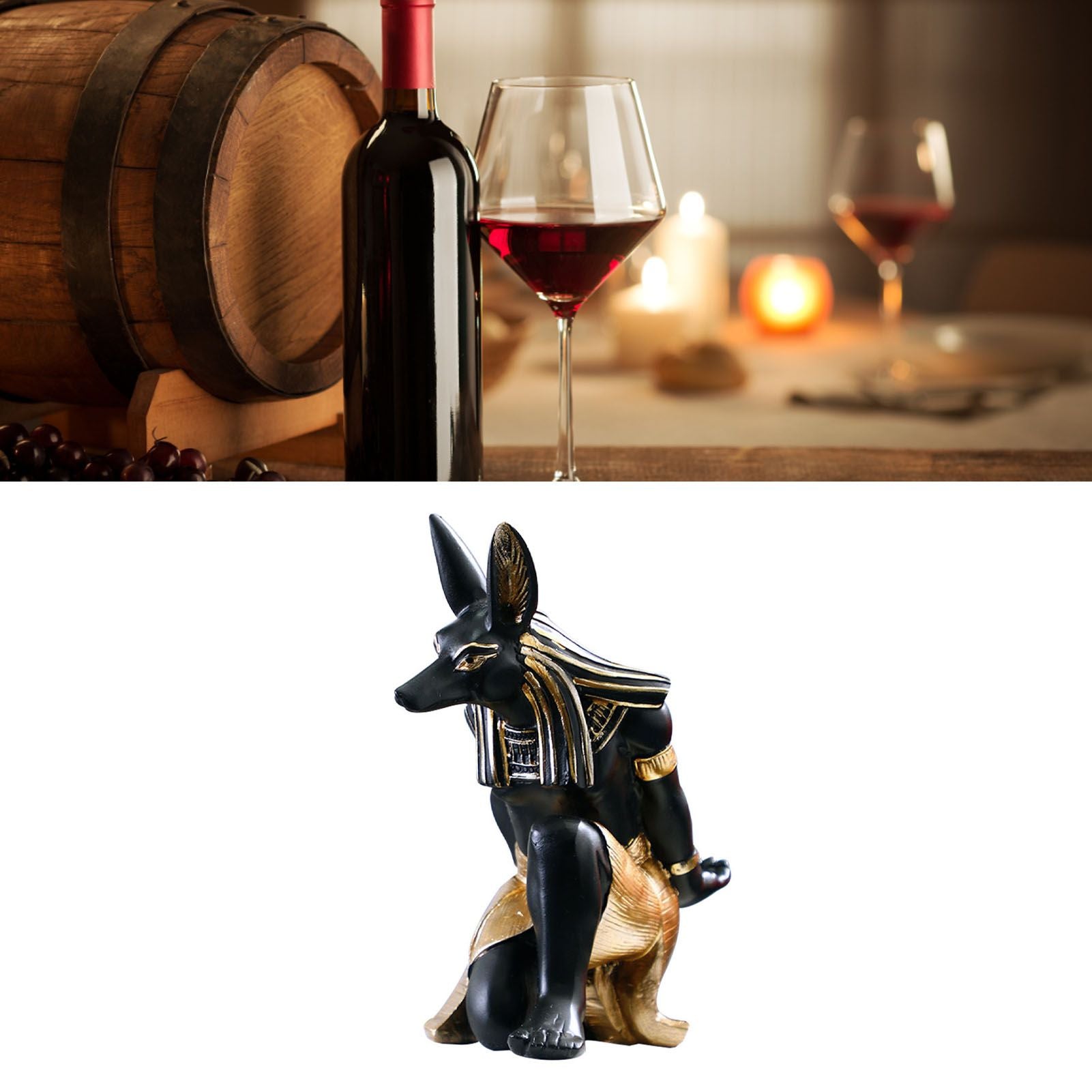 Creative Wine Rack Synthetic Resin Innovative Wine Rack Holder Single Bottle Wine Stand Table Ornament Anubis