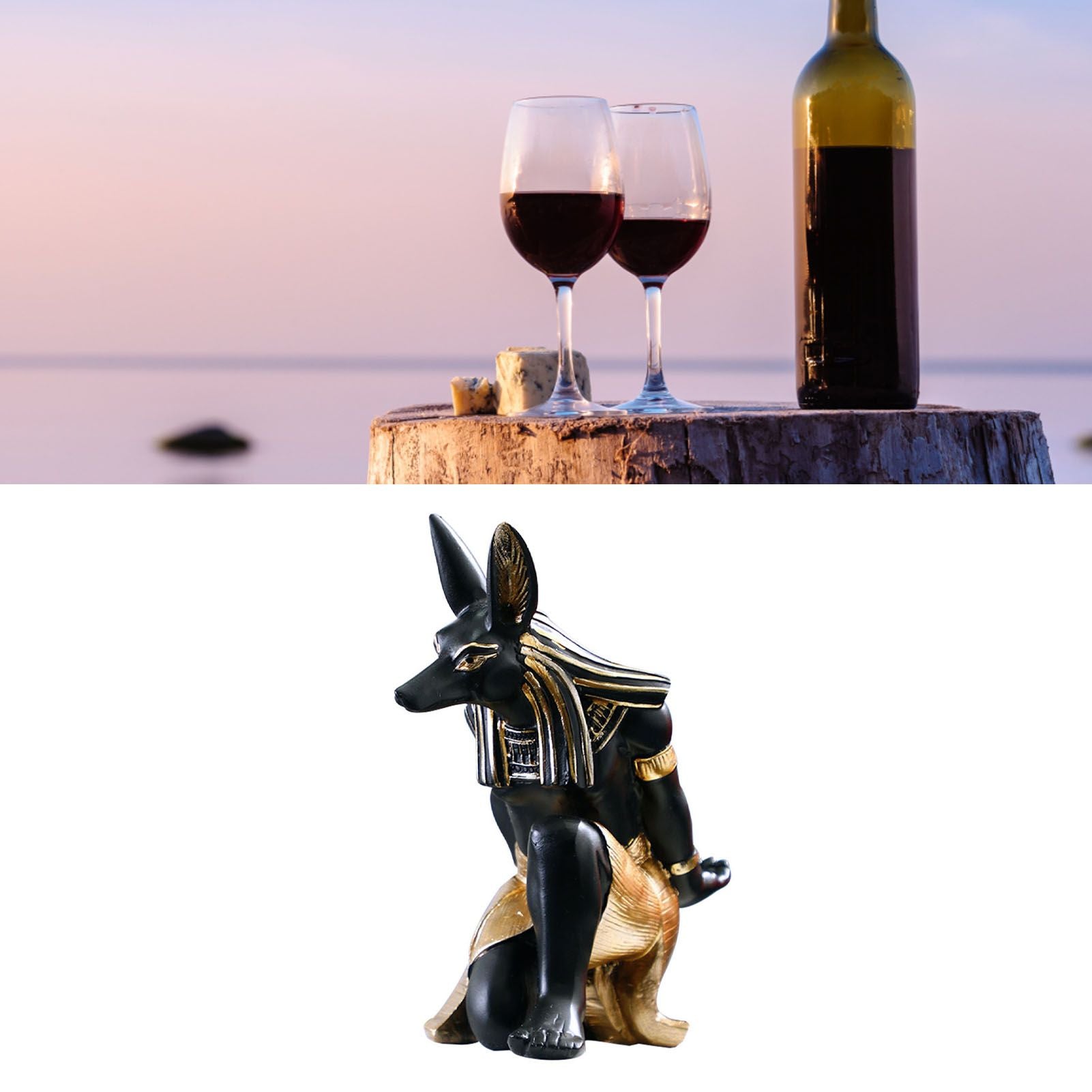 Creative Wine Rack Synthetic Resin Innovative Wine Rack Holder Single Bottle Wine Stand Table Ornament Anubis