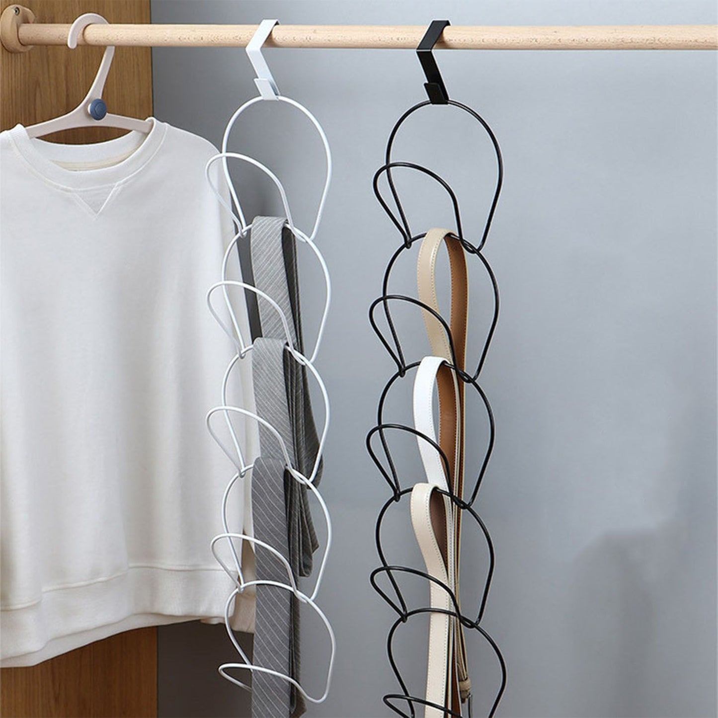 5Pcs Hat Rack Iron Punching Free Multi Layer Multifunctional Space Saving Hat Hanger Holder Black