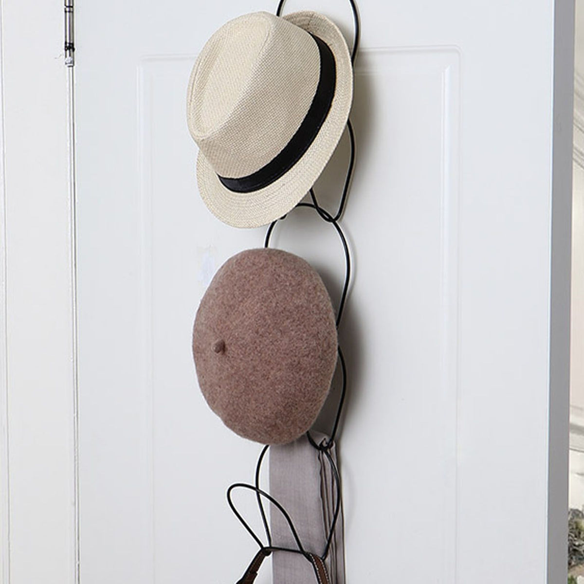 5Pcs Hat Rack Iron Punching Free Multi Layer, White