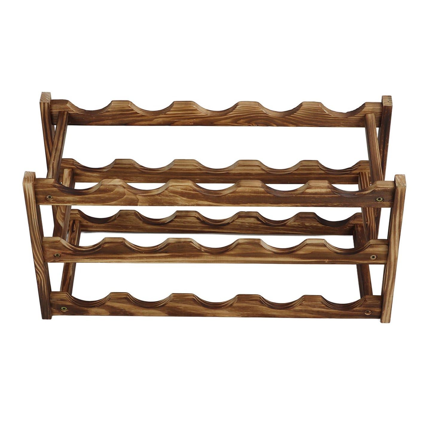 Wine Rack Pine Wood Wine Bottle Storage Shelf Display Organizer Decor for Countertop Home 3 Layer 15 Bottles Capacity