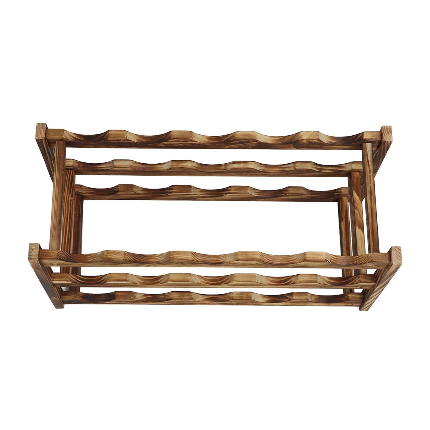 Wine Rack Pine Wood Wine Bottle Storage Shelf Display Organizer Decor for Countertop Home 3 Layer 15 Bottles Capacity