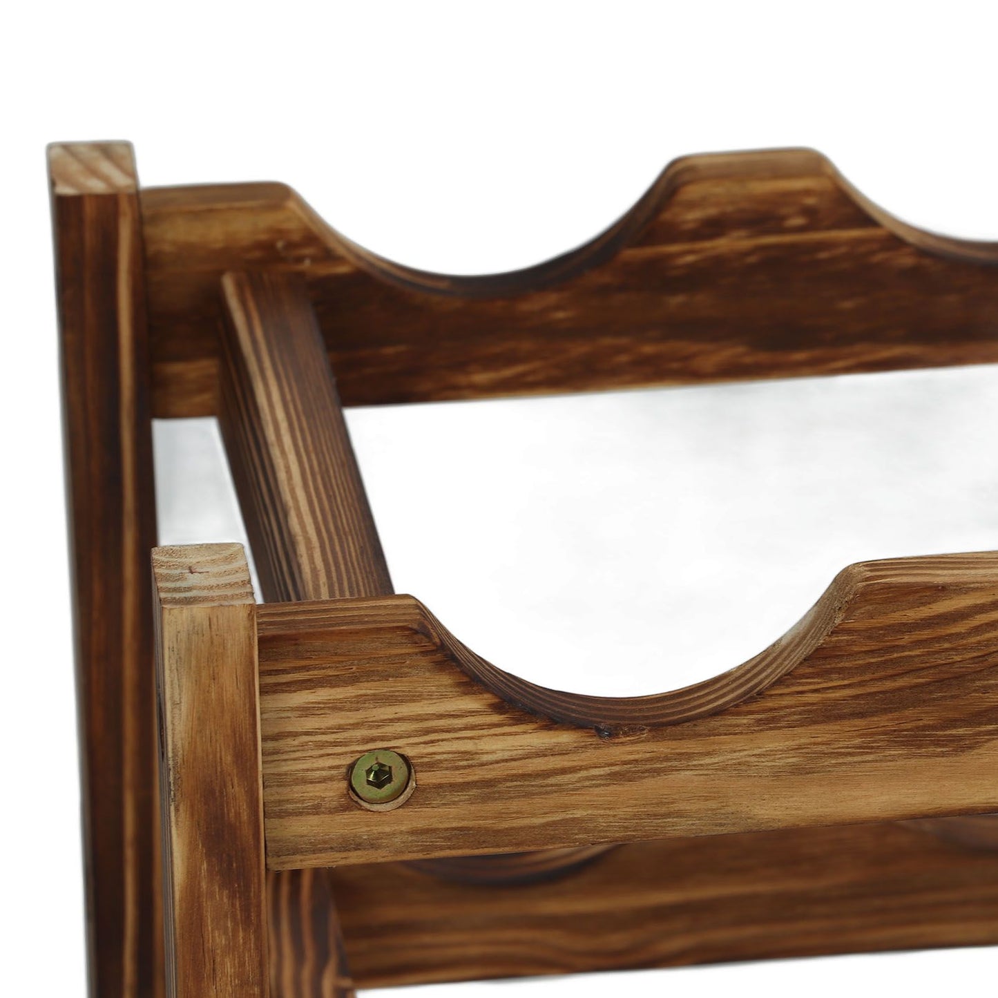 Wine Rack Pine Wood Wine Bottle Storage Shelf Display Organizer Decor for Countertop Home 3 Layer 15 Bottles Capacity