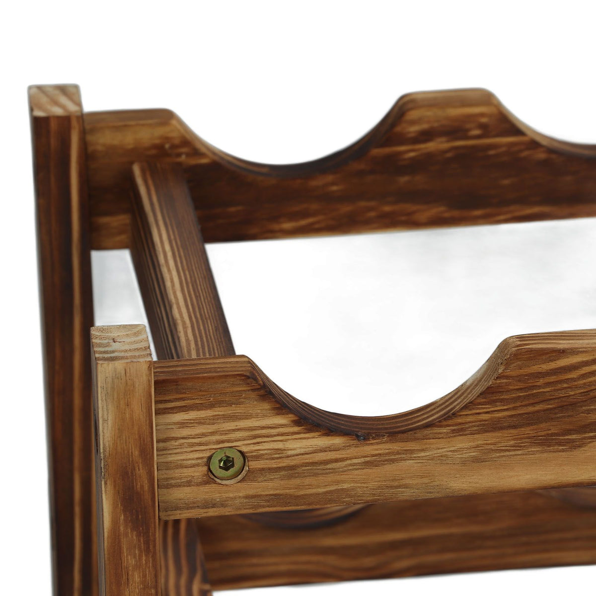 Wine Rack Pine Wood Wine Bottle Storage Shelf Display Organizer Decor for Countertop Home 3 Layer 15 Bottles Capacity