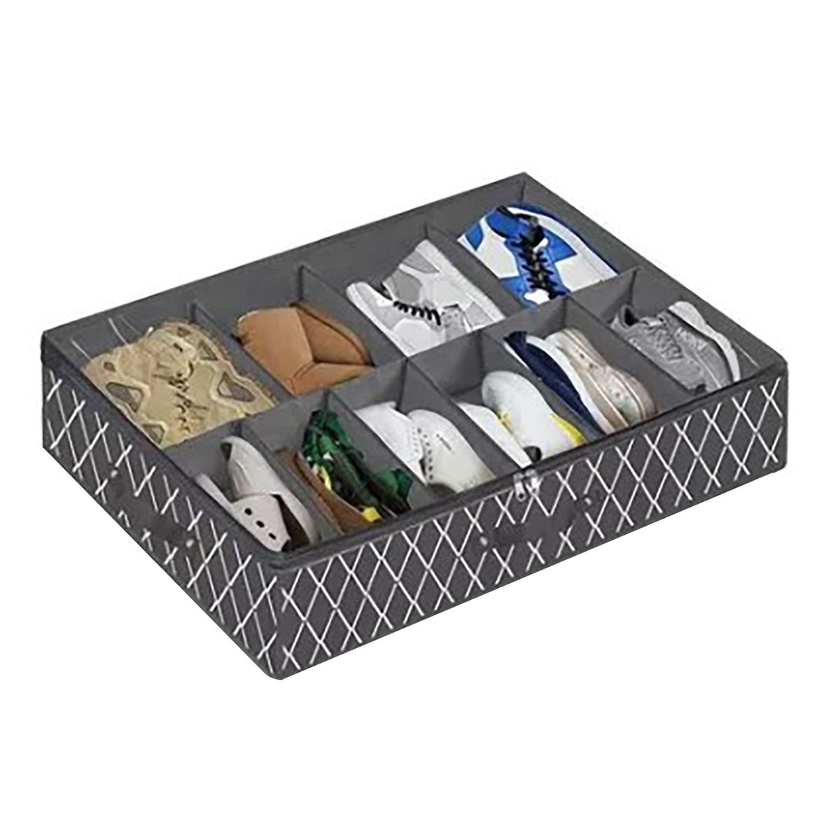 Underbed Storage Containers Adjustable Foldable Under Bed, Black