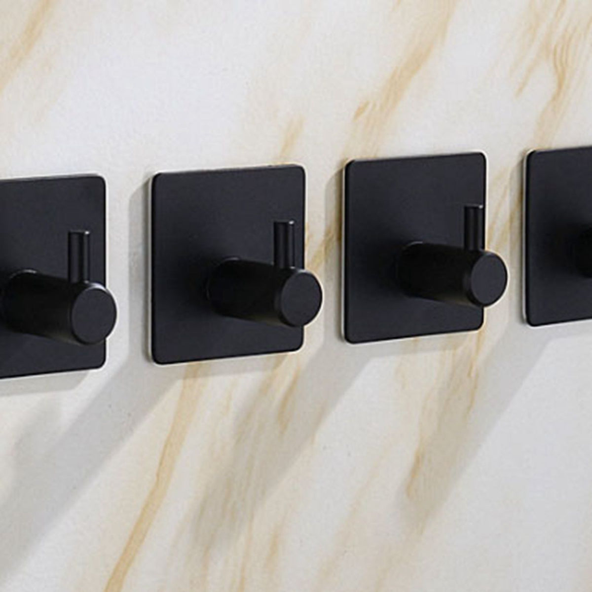 4PCS Clothes Hooks Strong Adhesive Wall Hook 304 Stainless, Black