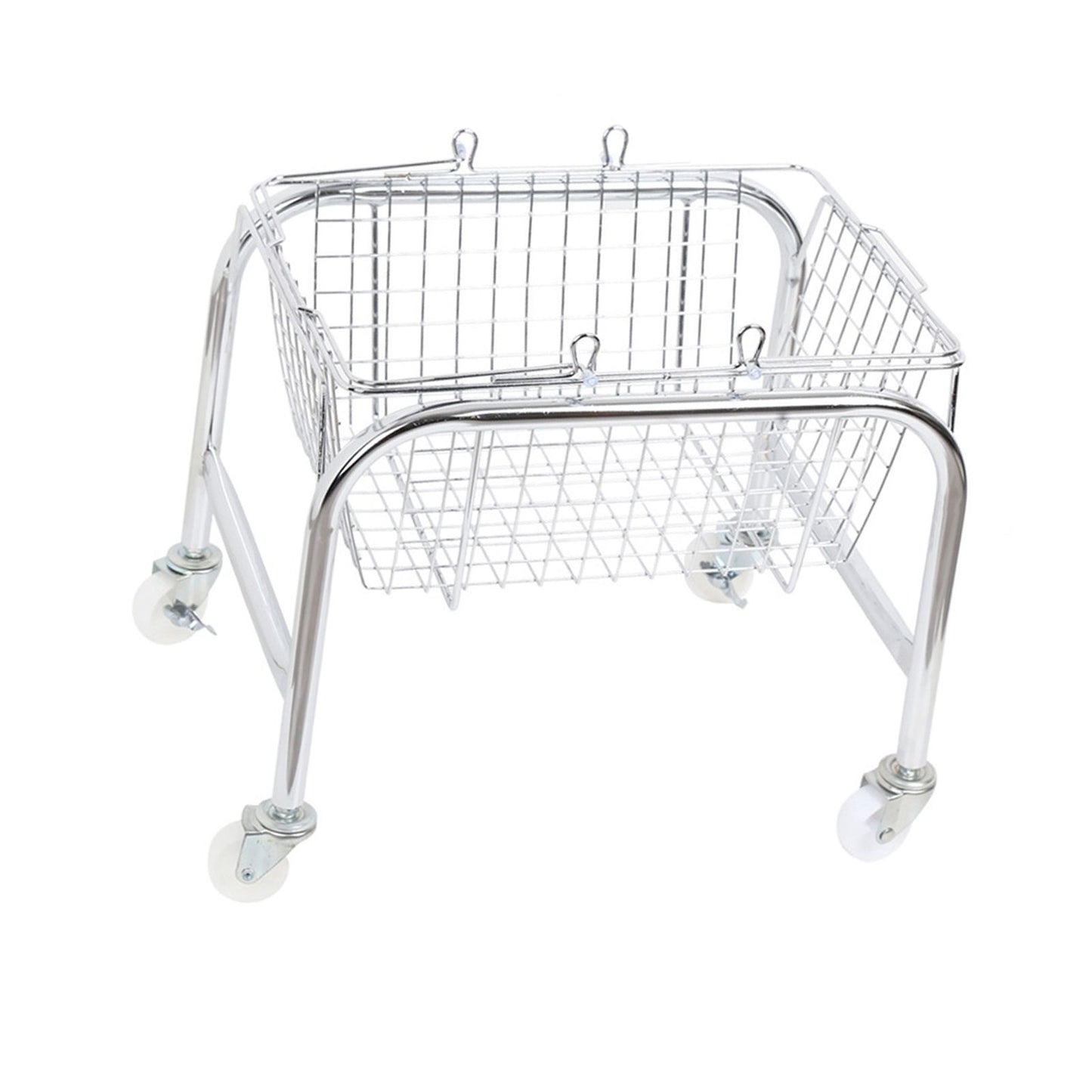 Storage Basket Convenient High Load Bearing Capacity for Bedroom Kitchen Dormitory Supplies Plastic Rolling Wheel + Storage Basket