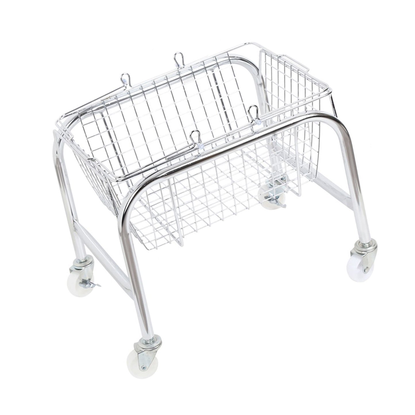 Storage Basket Convenient High Load Bearing Capacity for Bedroom Kitchen Dormitory Supplies Plastic Rolling Wheel + Storage Basket