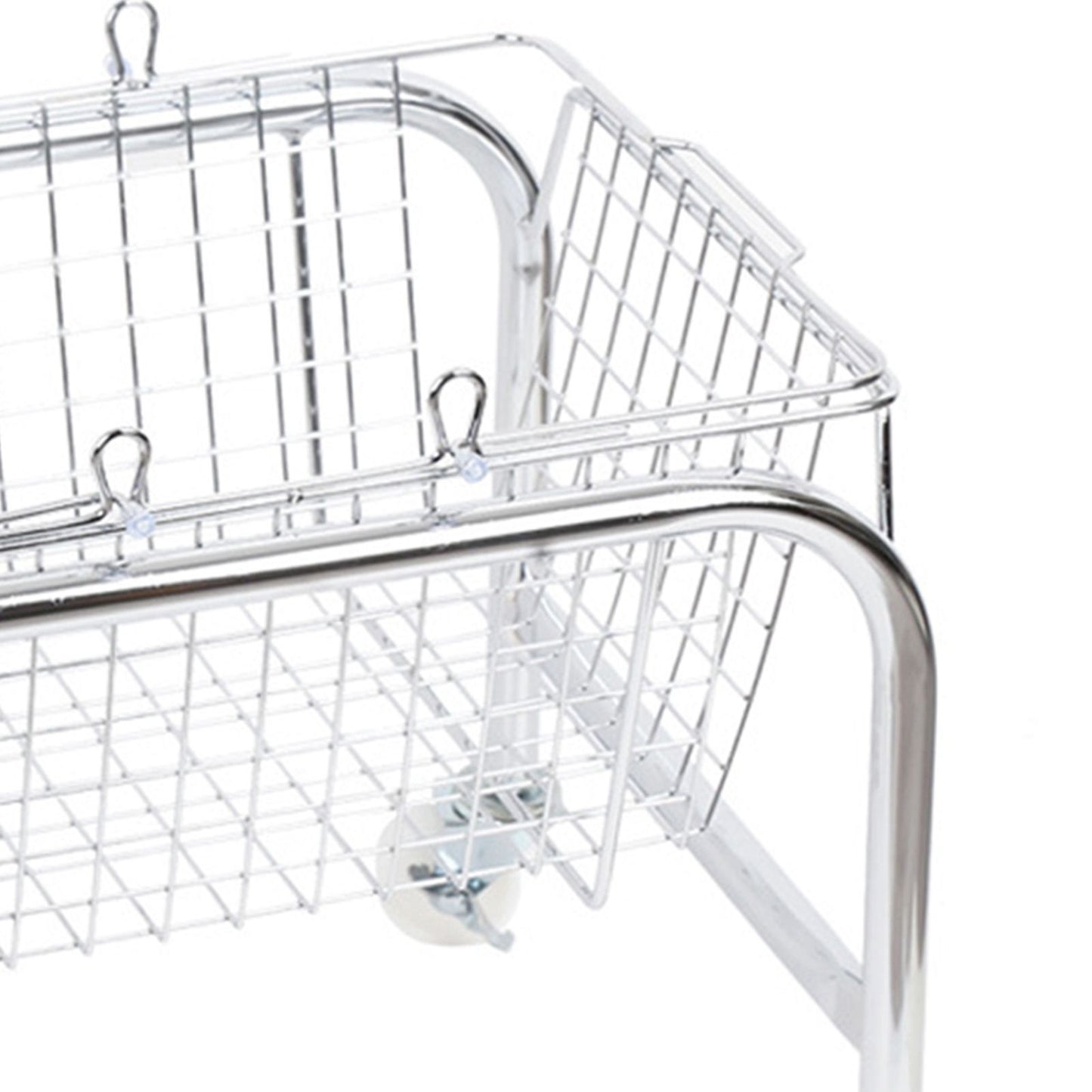 Storage Basket Convenient High Load Bearing Capacity for Bedroom Kitchen Dormitory Supplies Plastic Rolling Wheel + Storage Basket