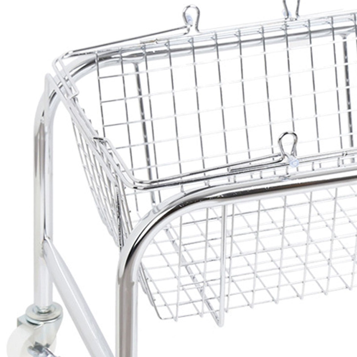 Storage Basket Convenient High Load Bearing Capacity for Bedroom Kitchen Dormitory Supplies Plastic Rolling Wheel + Storage Basket