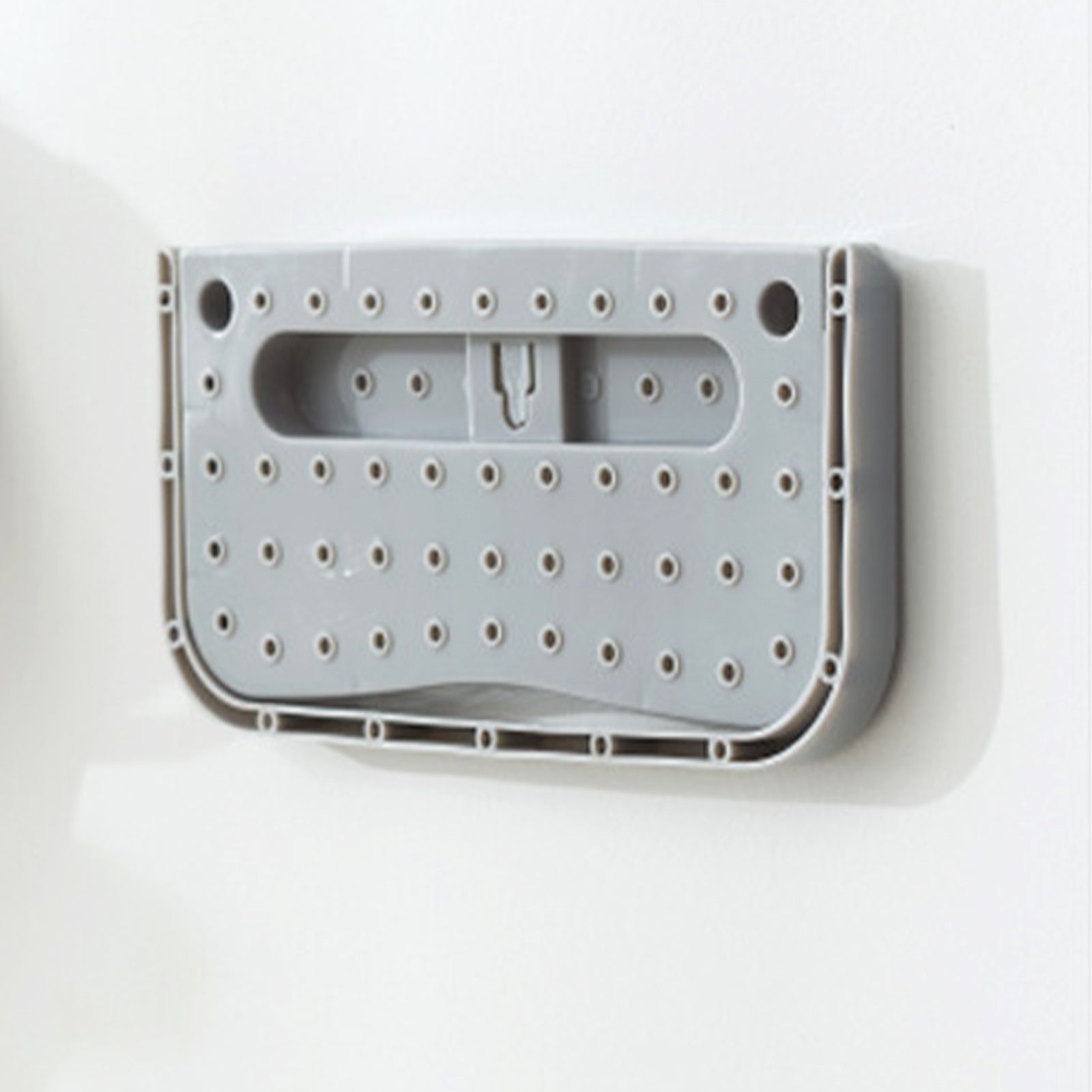 Wall Mounted Shoes Rack Adhesive Foldable Space Saving PP Door Shoe Hanger for Bathroom Grey Free Size