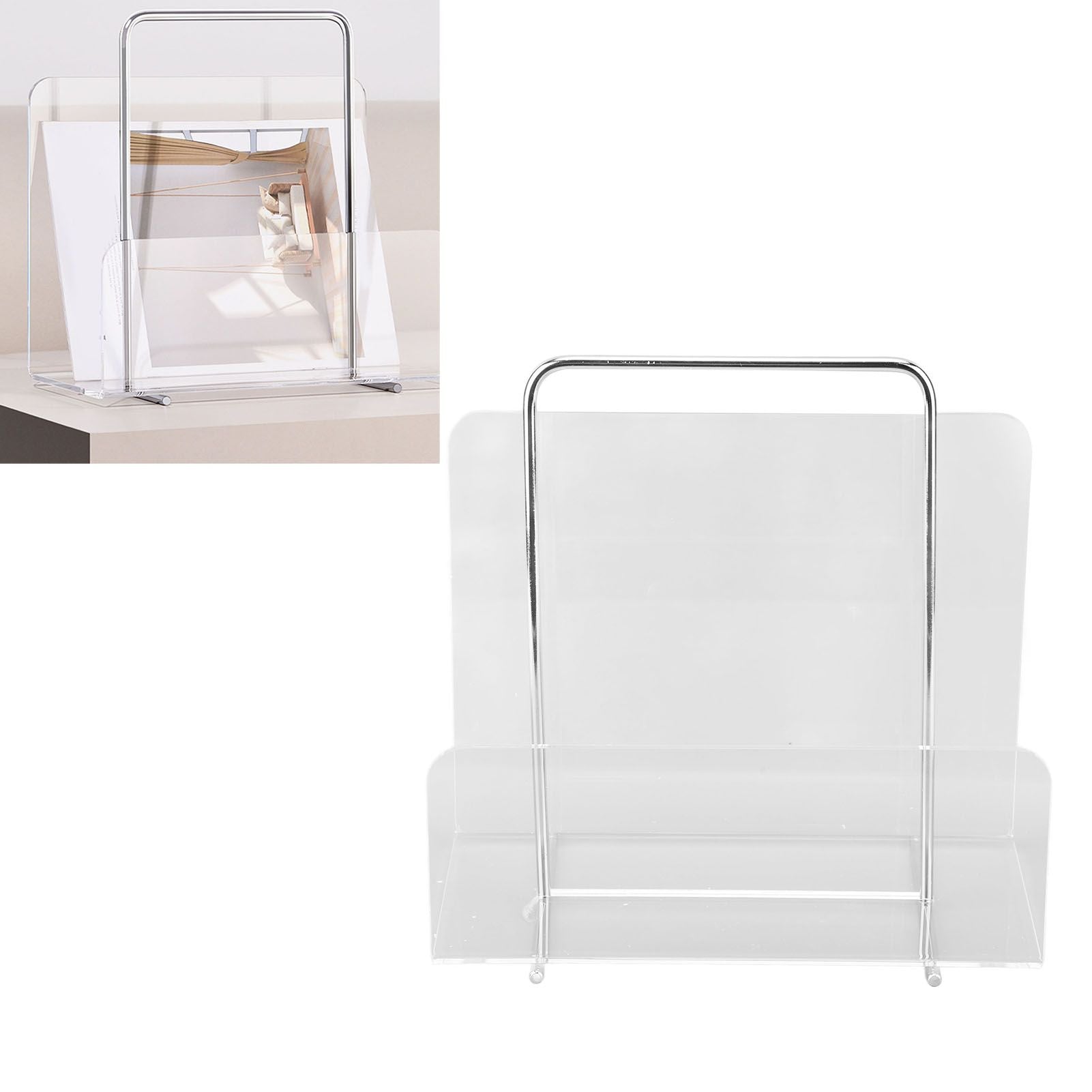 Acrylic Magazine Rack Transparent Acrylic File Book Holder for Office Organization Storage Decoration Reception