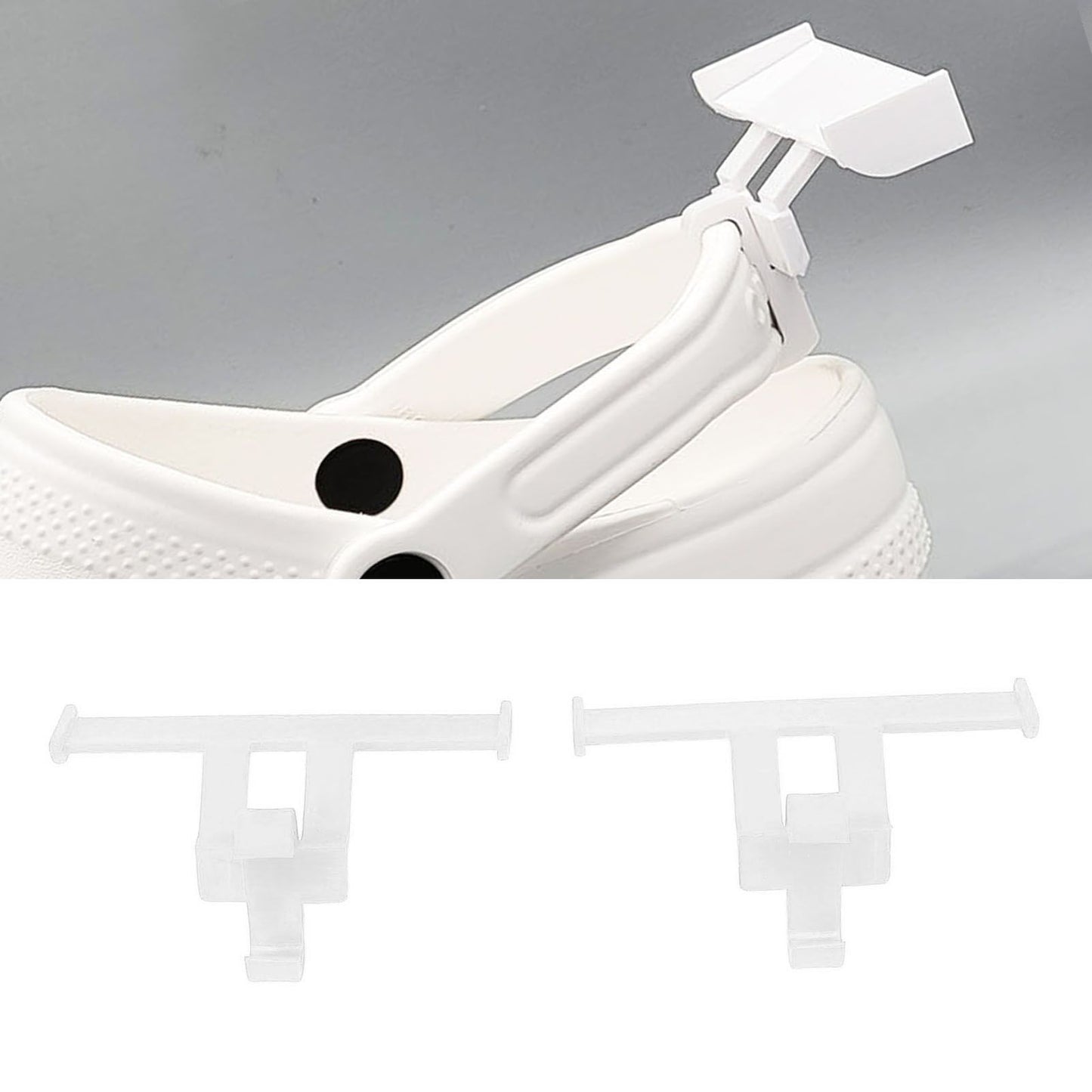 1 Pair Clogs Shoes Tail Wing Decor ABS Slippers Tail Fin Decoration Pendant Ornament White
