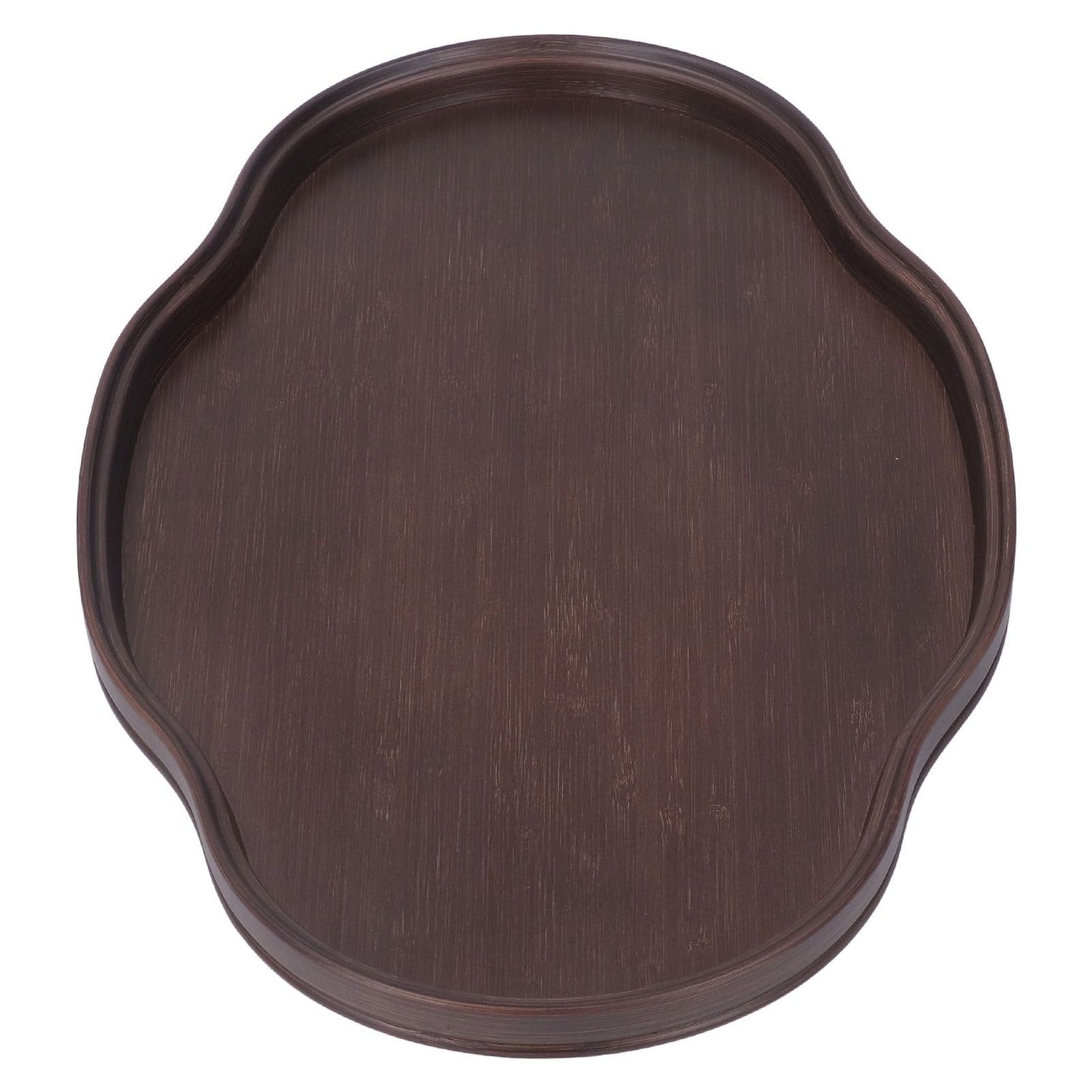 Tea Tray Walnut Color Multifunctional Textured Bamboo Coffee Table Tray for Guest Reception