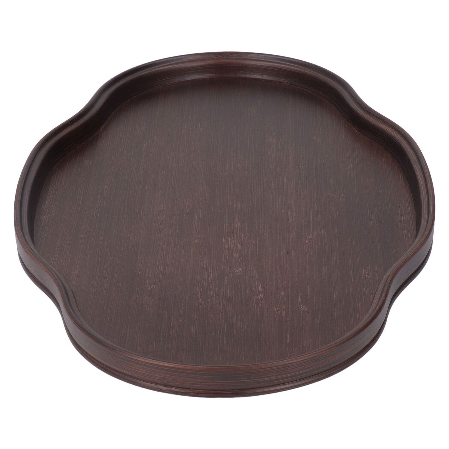 Tea Tray Walnut Color Multifunctional Textured Bamboo Coffee Table Tray for Guest Reception