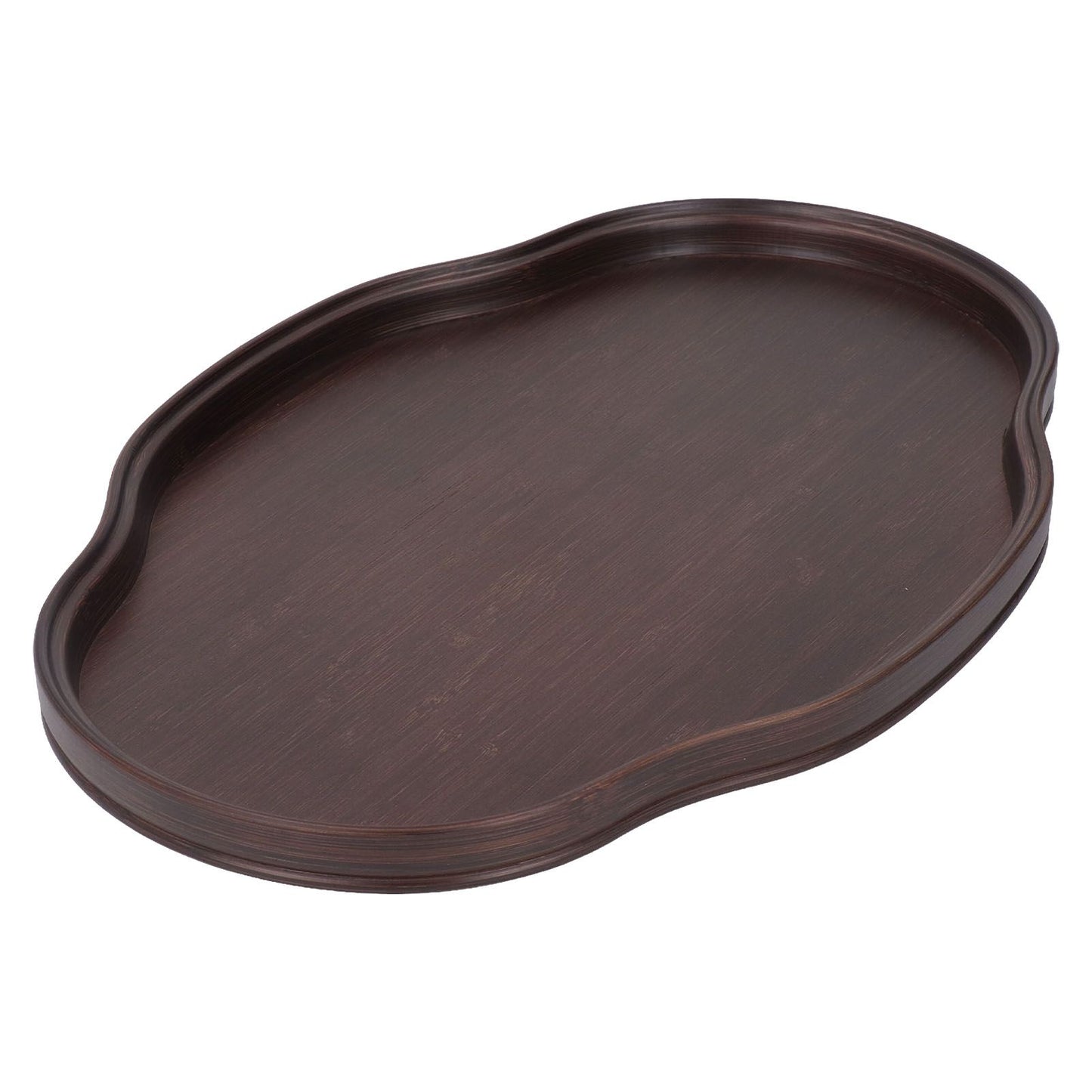 Tea Tray Walnut Color Multifunctional Textured Bamboo Coffee Table Tray for Guest Reception