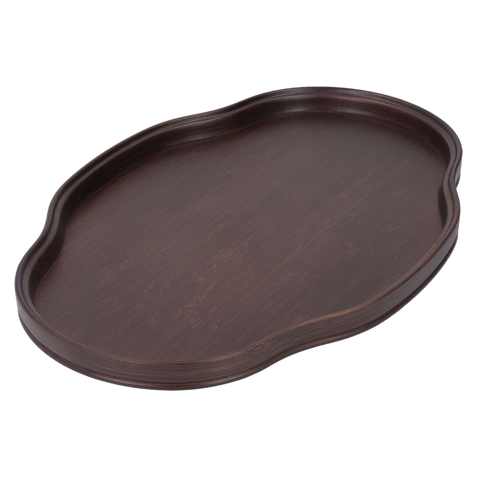 Tea Tray Walnut Color Multifunctional Textured Bamboo Coffee Table Tray for Guest Reception