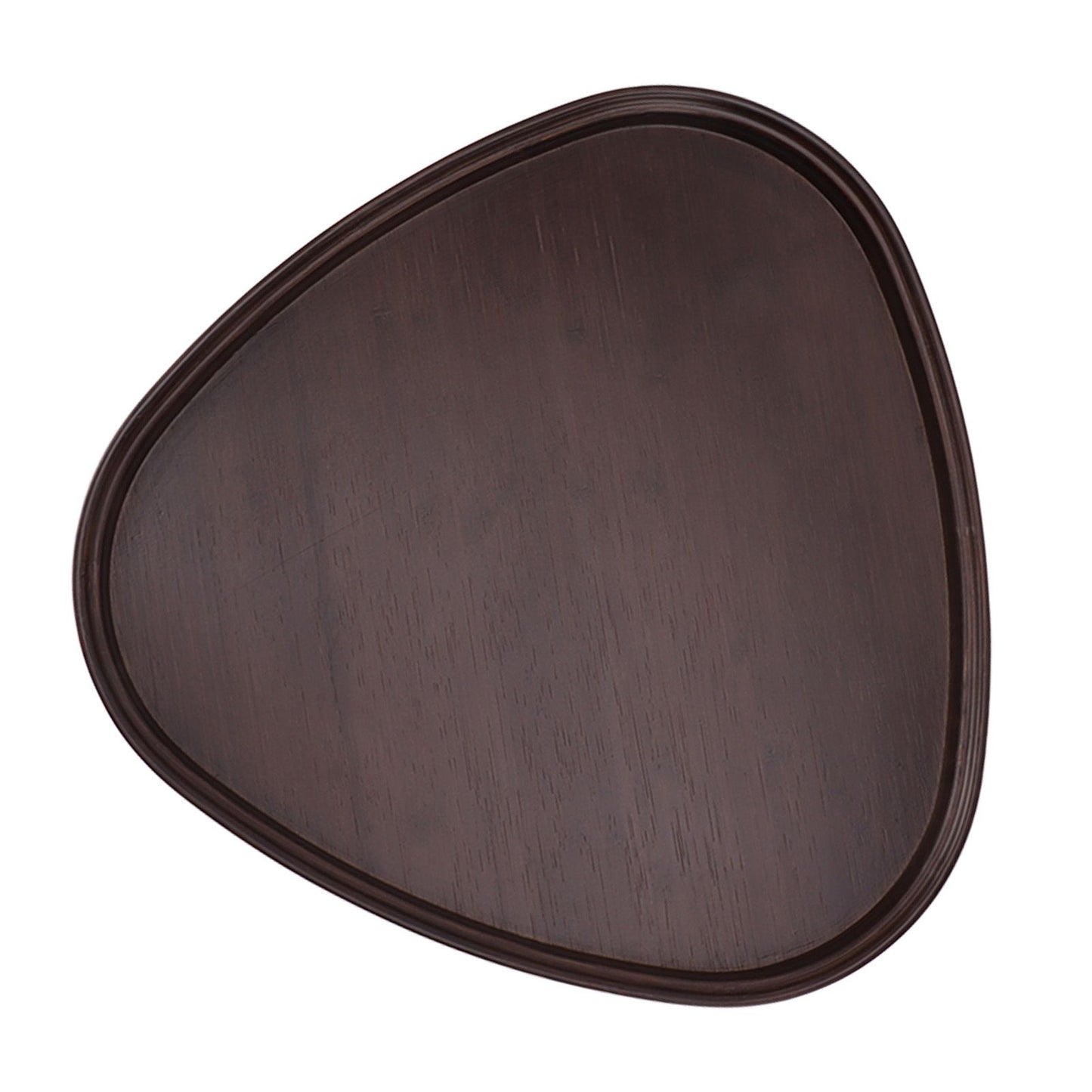 Wood Serving Tray Sturdy Bamboo Simple Elegant Triangular Multifunction Wooden Tea Tray for Cafe Office Dining Table Large