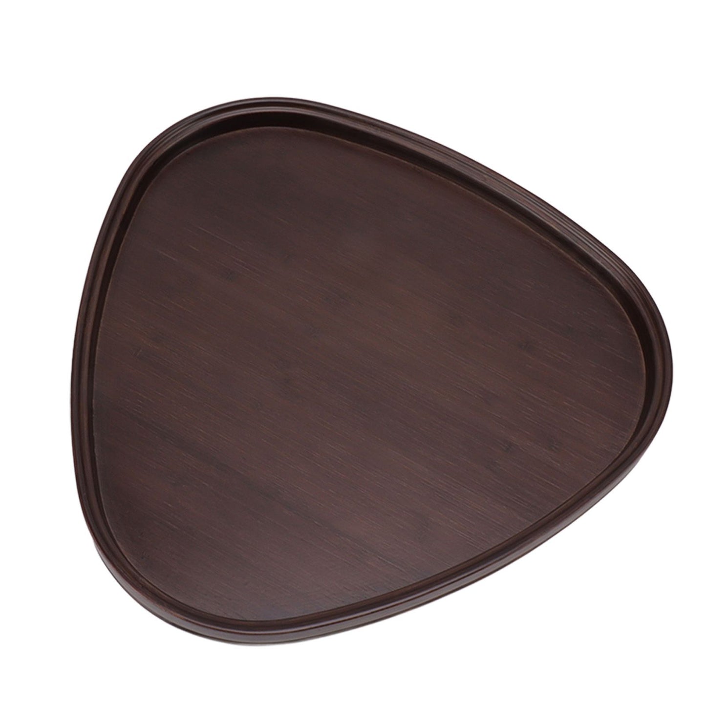 Wood Serving Tray Sturdy Bamboo Simple Elegant Triangular Multifunction Wooden Tea Tray for Cafe Office Dining Table Large