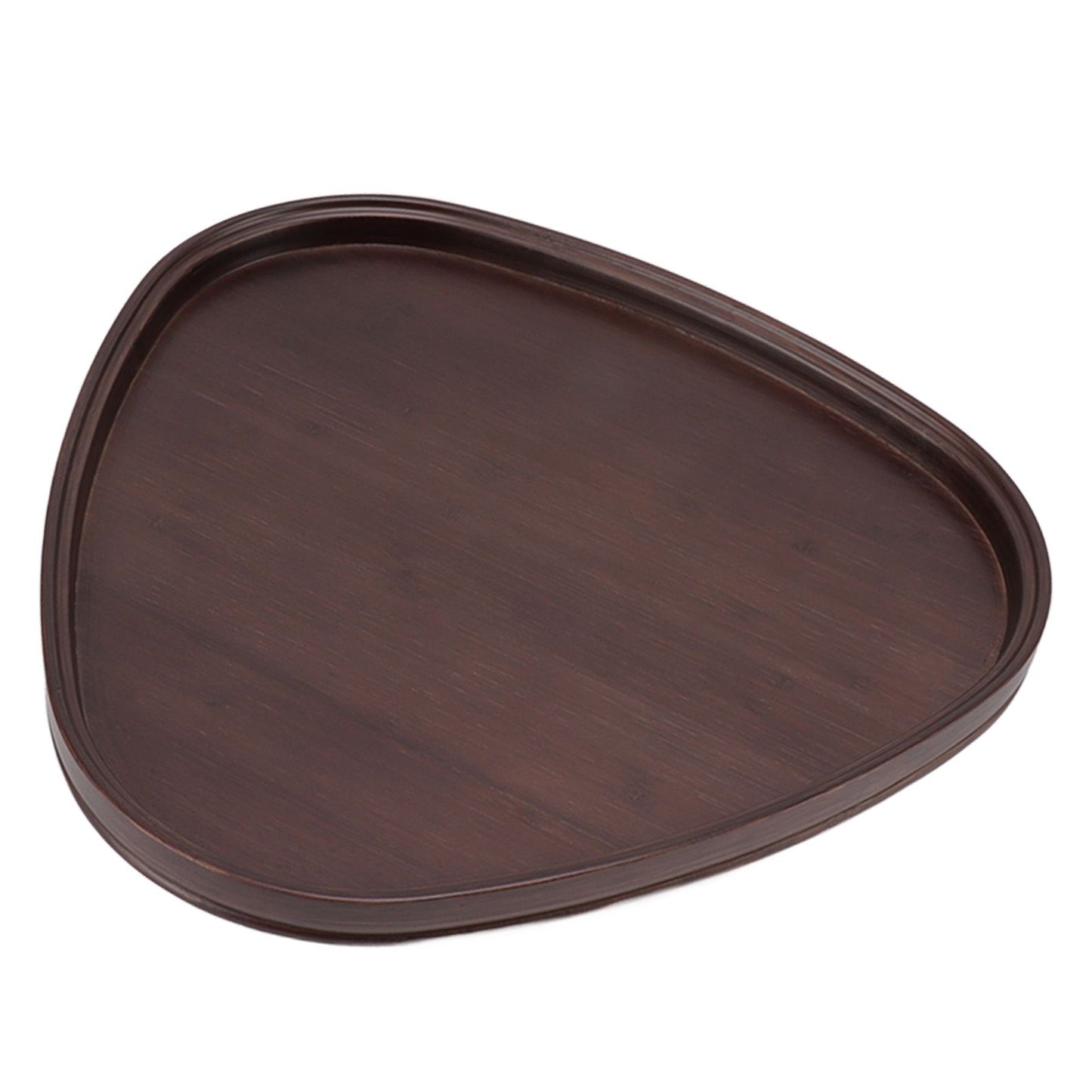 Wood Serving Tray Sturdy Bamboo Simple Elegant Triangular Multifunction Wooden Tea Tray for Cafe Office Dining Table Large