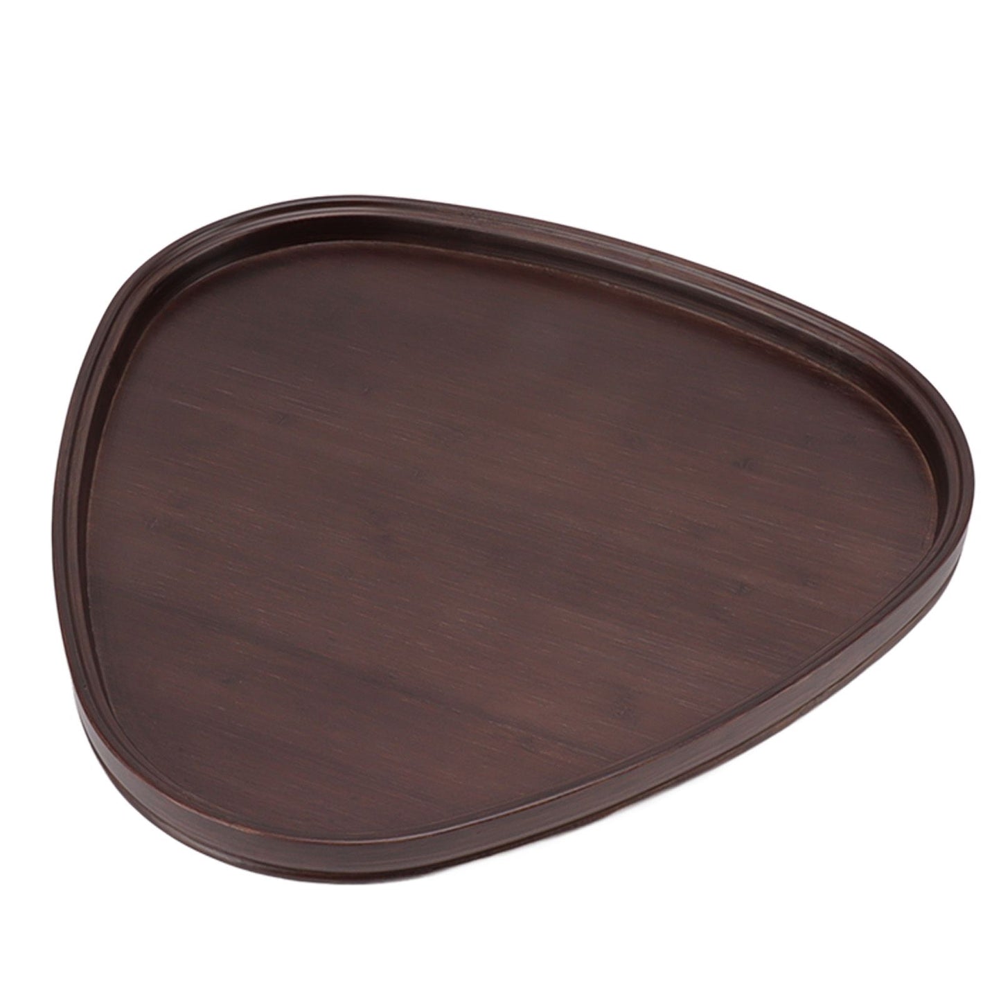 Wood Serving Tray Sturdy Bamboo Simple Elegant Triangular Multifunction Wooden Tea Tray for Cafe Office Dining Table Large