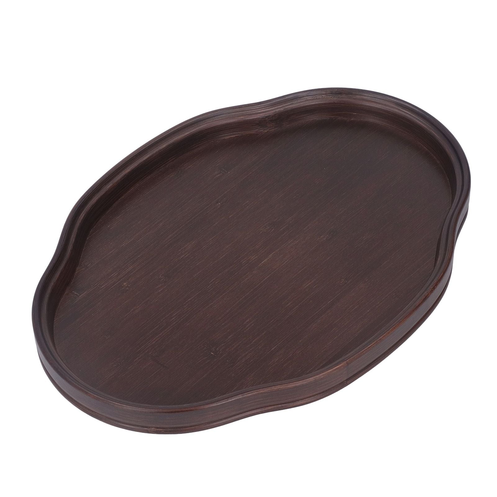 Tea Tray Walnut Color Bamboo Serving Tray Refreshments Plate for Coffee Table Kitchen Living Room